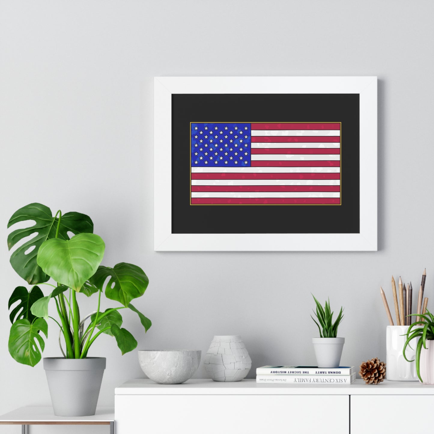 New Glory American Flag (Gold Edge Edition) - Framed Poster