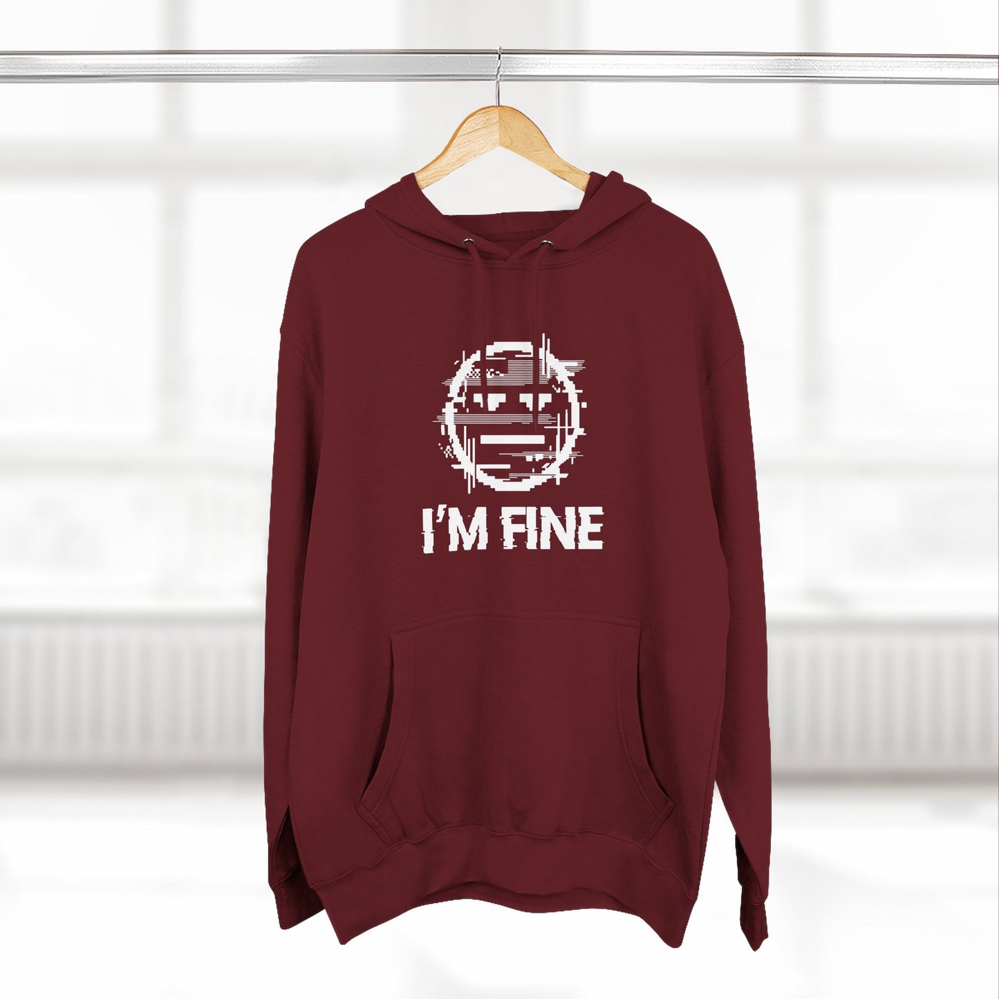 I’m Fine Glitched Smiley - Hoodie