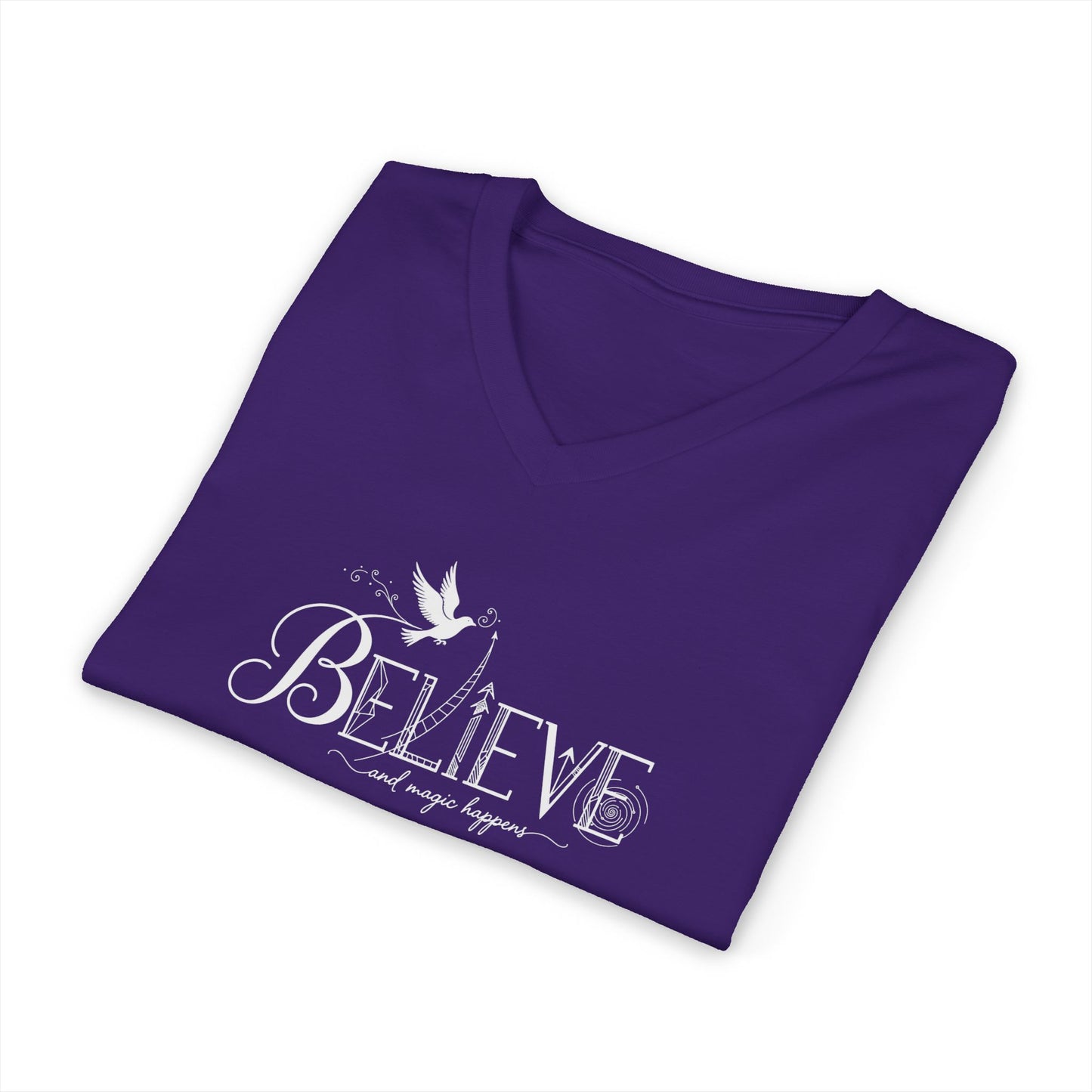 Believe and Magic Happens - V-Neck Tee