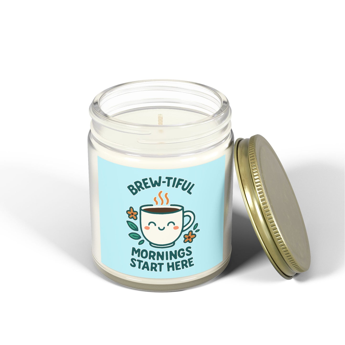 Brew-tiful Mornings Scented Candle, Coconut Apricot Wax, Relaxing Home Decor, Gift for Coffee Lovers, Cozy Atmosphere, Aromatherapy