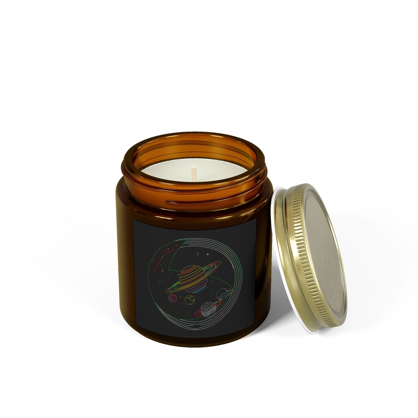 Galactic Scented Candles, Cosmic Coconut Apricot Wax, Space Candle Gift, Planets Decor, Aromatherapy Candle