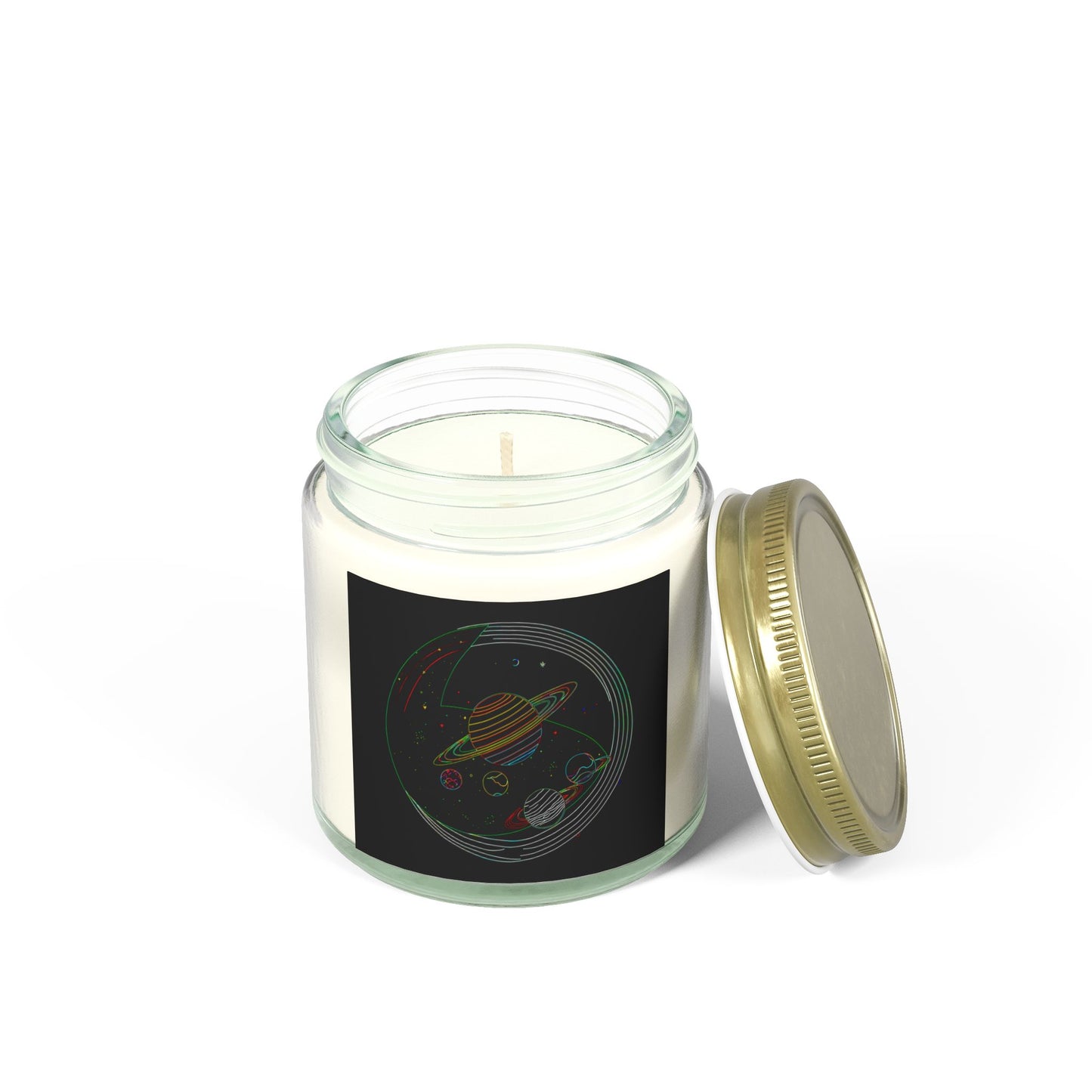 Galactic Scented Candles, Cosmic Coconut Apricot Wax, Space Candle Gift, Planets Decor, Aromatherapy Candle