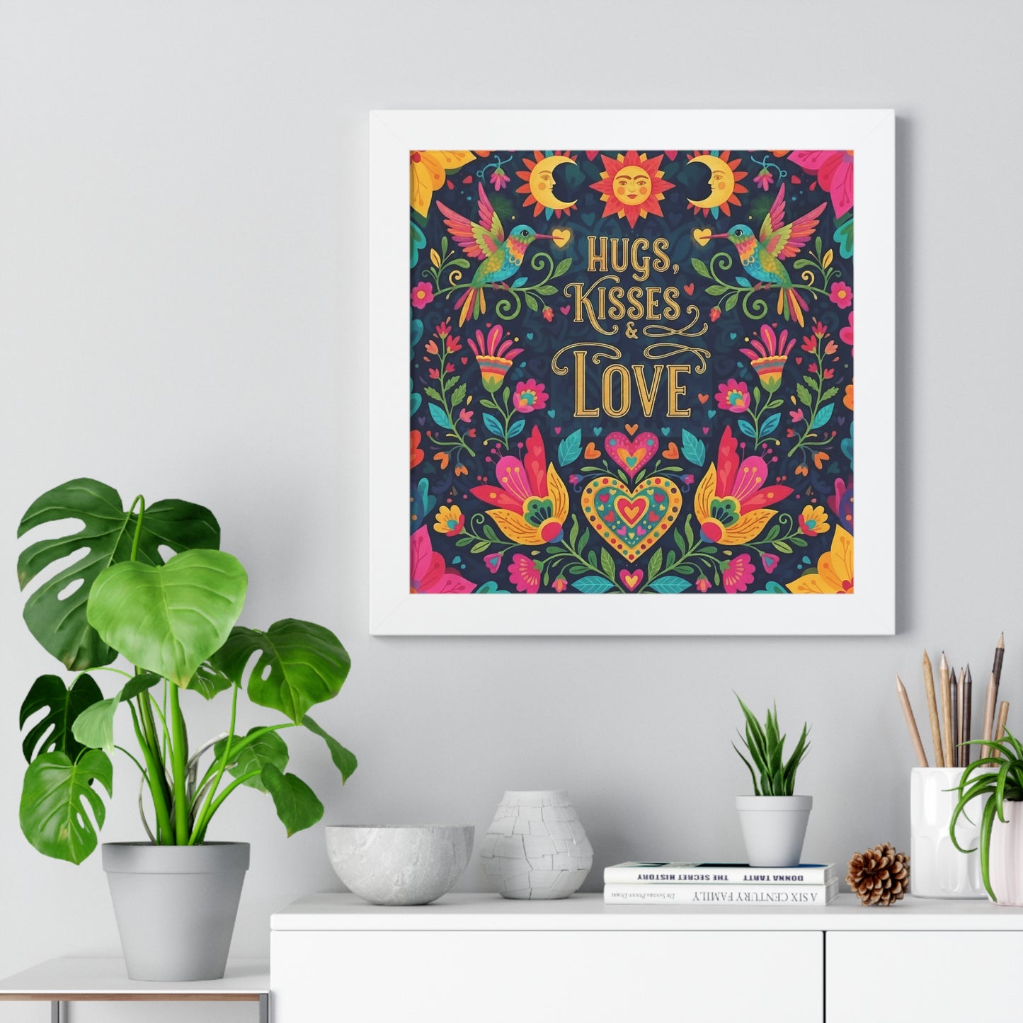 Hugs, Kisses & Love - Framed Poster
