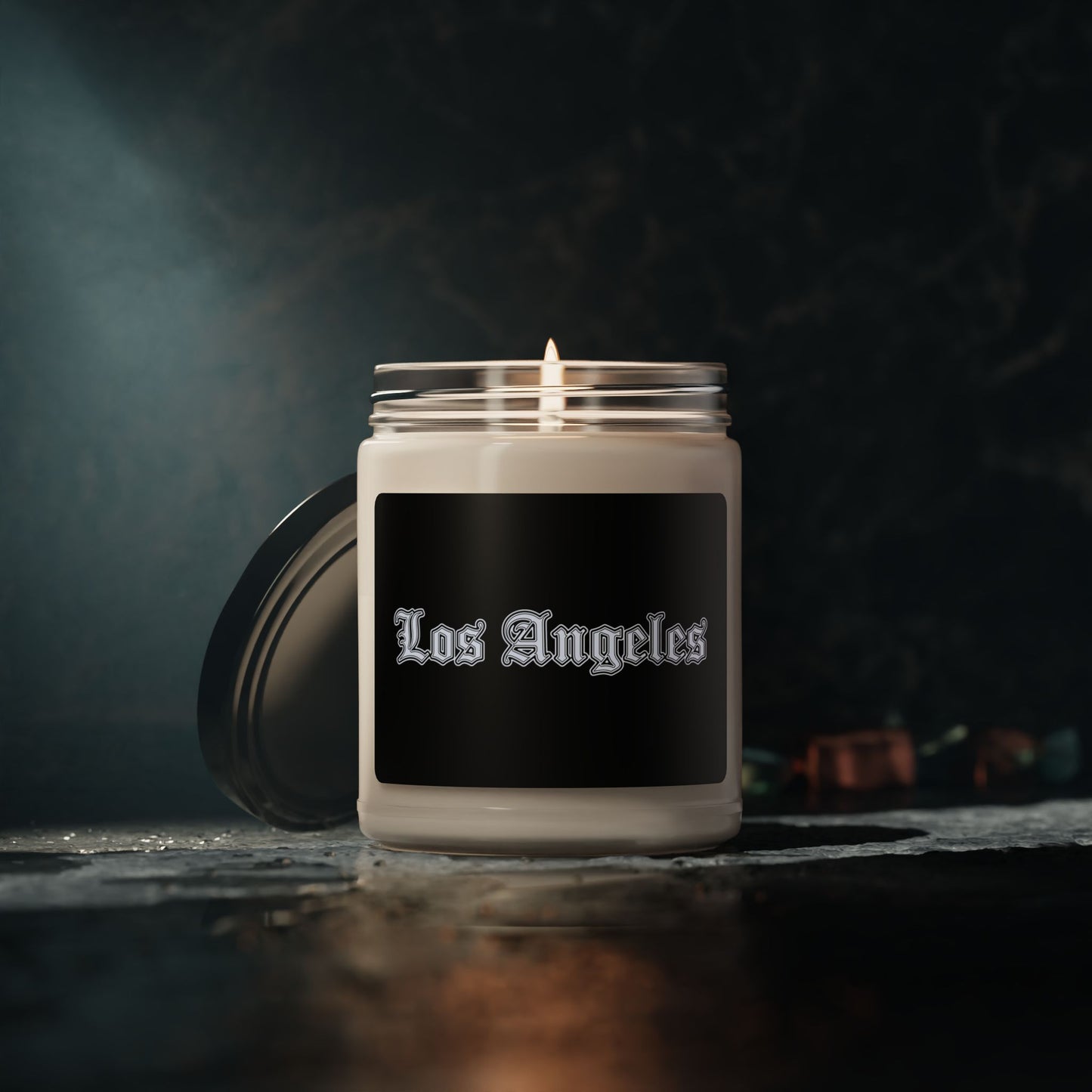 Los Angeles Scented Soy Candle, Custom Candle Gift, Home Decor, Aromatherapy Candle, Candle for Relaxation, Unique Gift Idea - Silver Edition