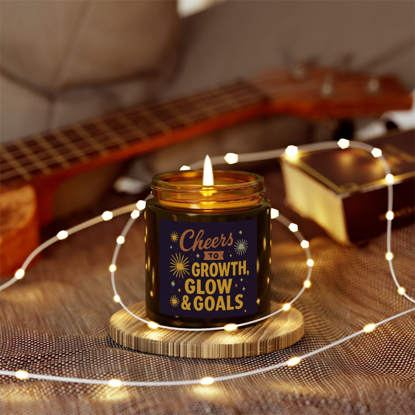 Inspirational Scented Candle, Cheers to Growth, Glow & Goals, Motivational Gift, Home Decor, New Year Vibes Candle, Relaxation