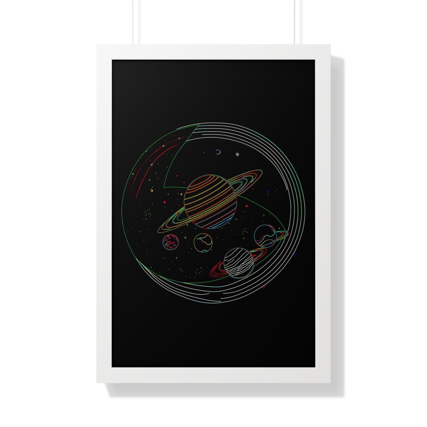 Cosmic Planetary Framed Vertical Poster, Space Art Decor, Astronomy Gift, Home Wall Art, Celestial Decoration, Galaxy Print