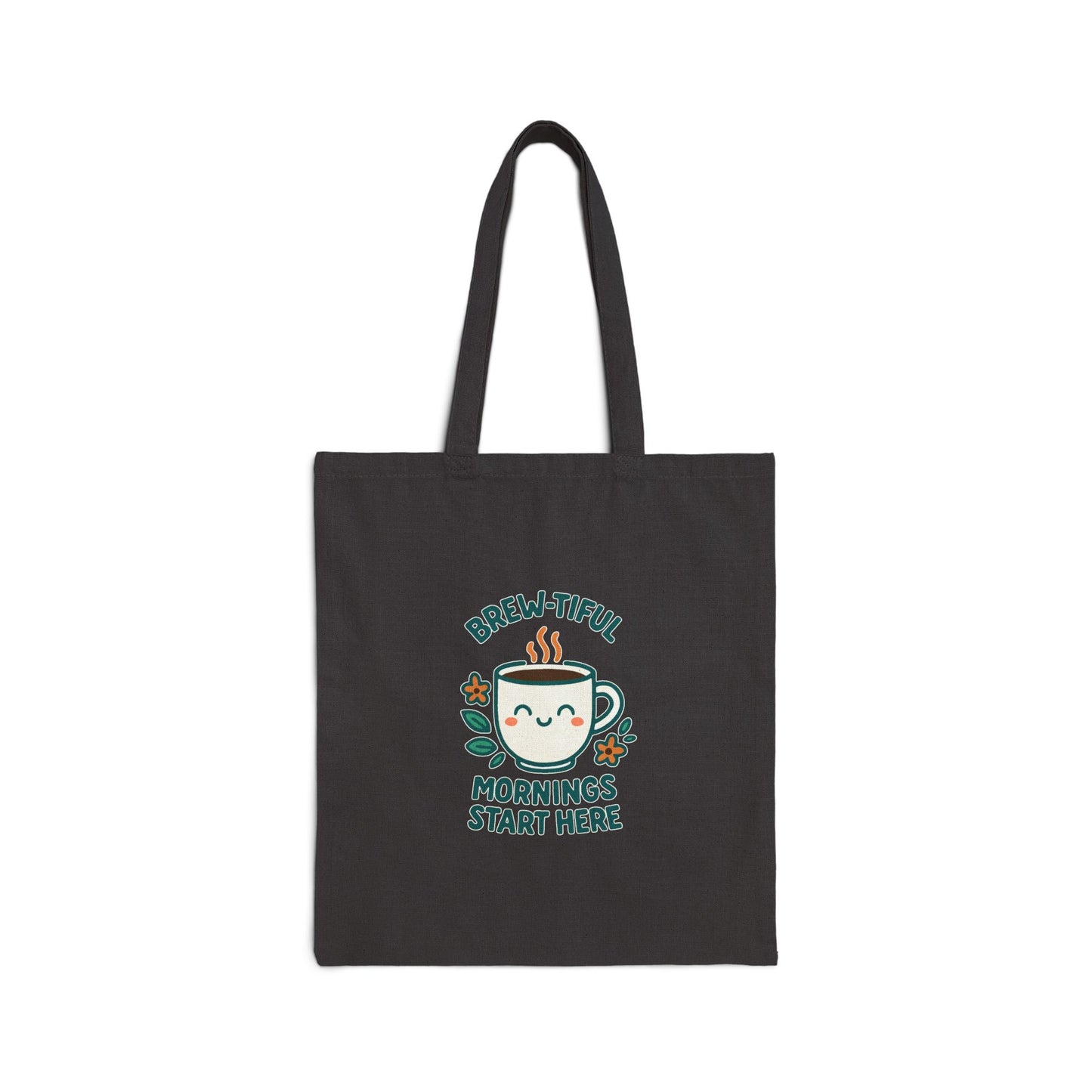 Brew-tiful Mornings Tote Bag, Eco-Friendly Grocery Bag, Coffee Lover Gift, Cute Canvas Carryall, Reusable Shopping Tote