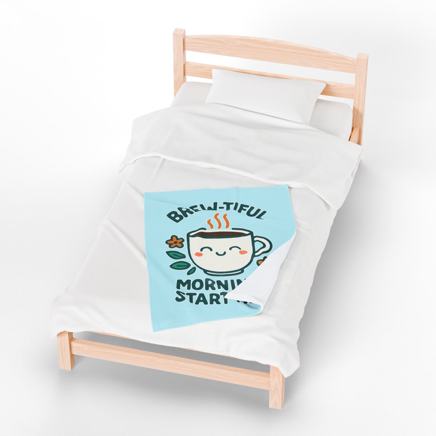 Brew-tiful Mornings Plush Blanket, Cozy Throw for Coffee Lovers, Soft Blanket for Relaxation, Perfect Gift for Birthdays