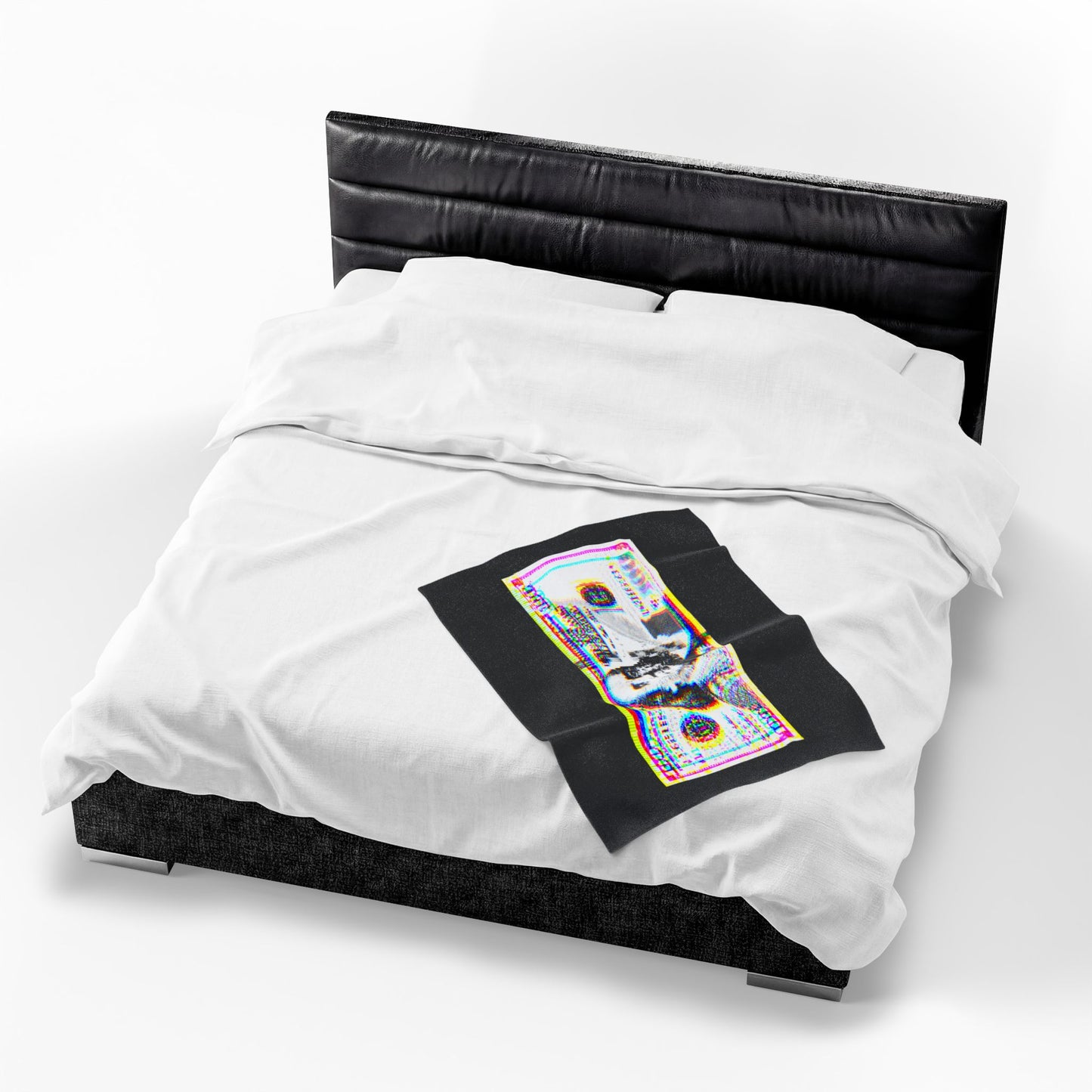 100 Dollars Bill - Neon Color Explosion - Plush Blanket