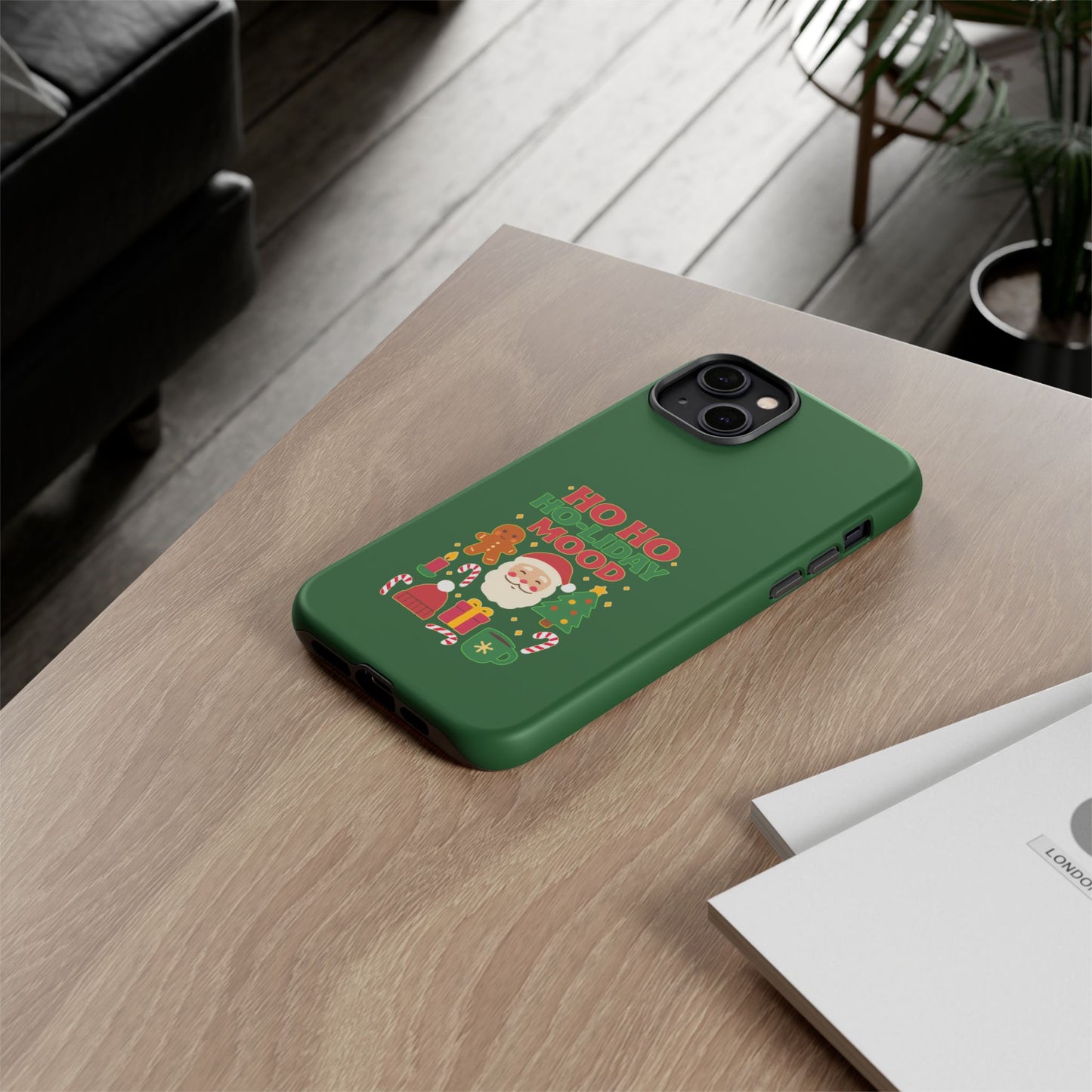 Christmas Phone Case, Ho Ho Ho-liday Mood, Festive Phone Cover, Santa Christmas Accessory, Holiday Gift, Winter Vibes