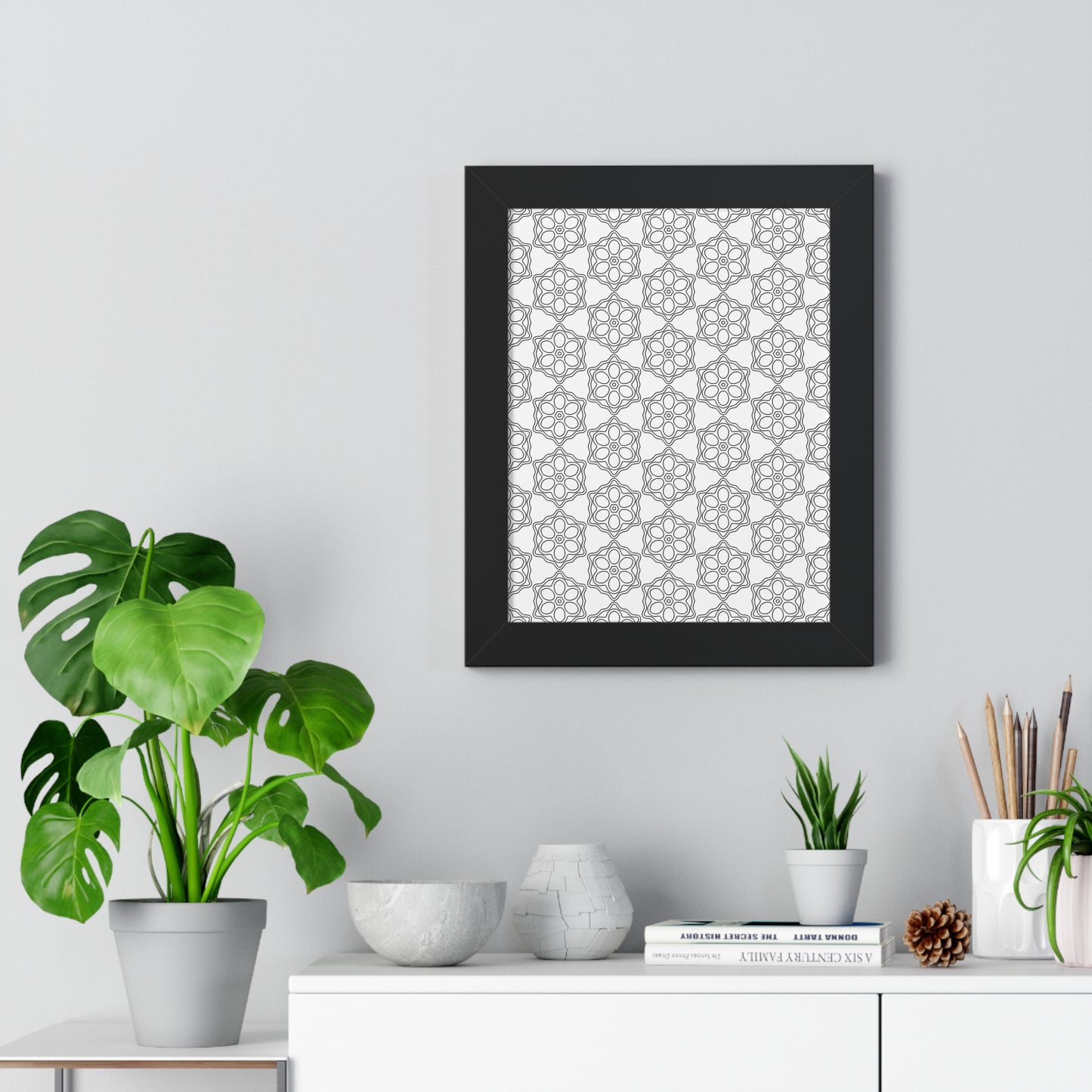 Elegant Geometric Framed Vertical Poster, Home Decor Art, Wall Art, Bohemian Vibes, Modern Design, Gift for Art Lovers