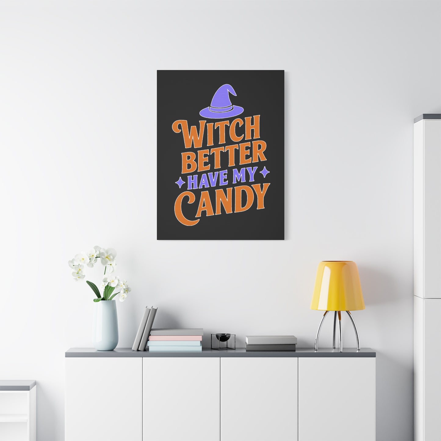 Halloween Canvas Wall Art, Witch Better Have My Candy Sign, Spooky Decor, Trick or Treat Wall Hanging, Fall Home Decor, October Celebration