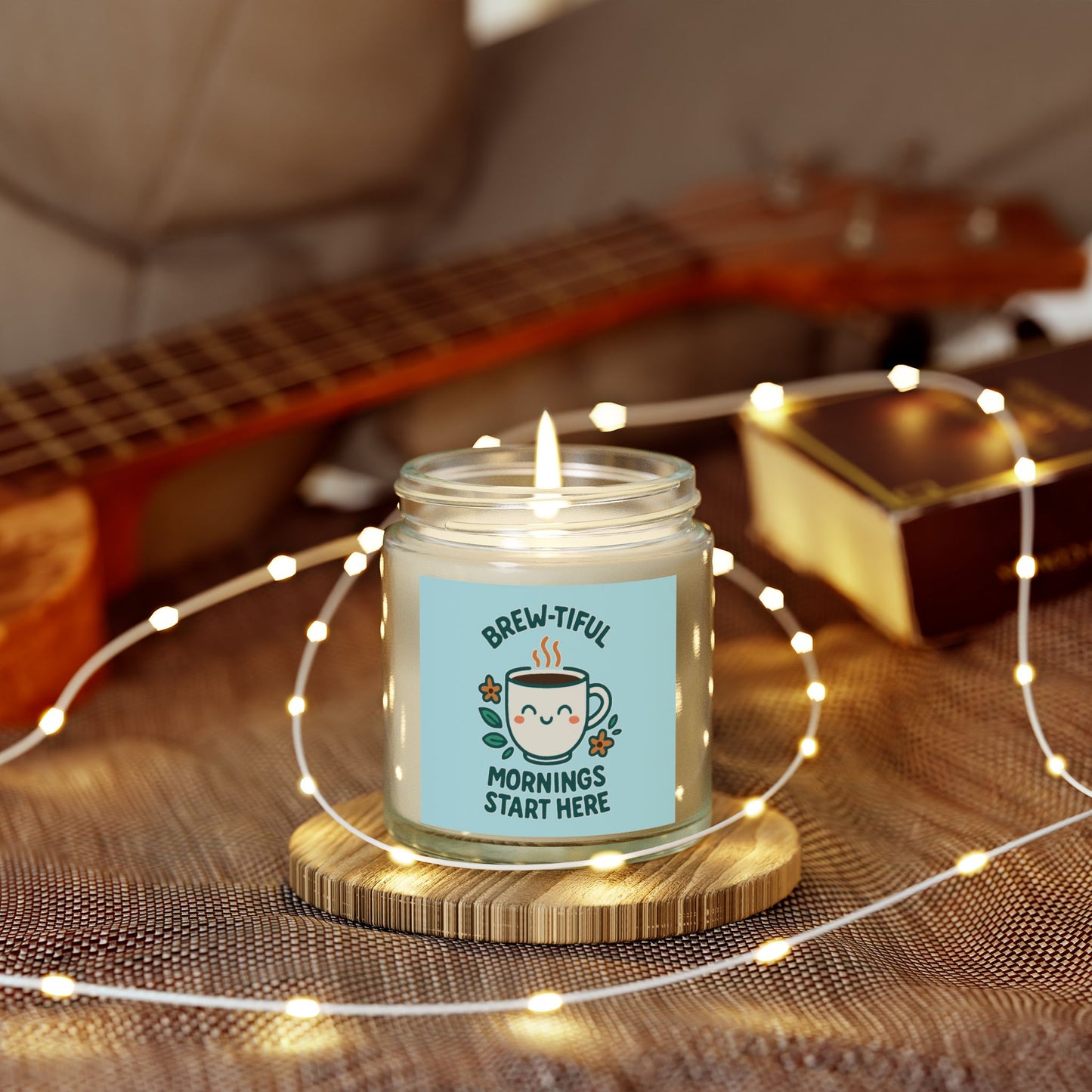 Brew-tiful Mornings Scented Candle, Coconut Apricot Wax, Relaxing Home Decor, Gift for Coffee Lovers, Cozy Atmosphere, Aromatherapy