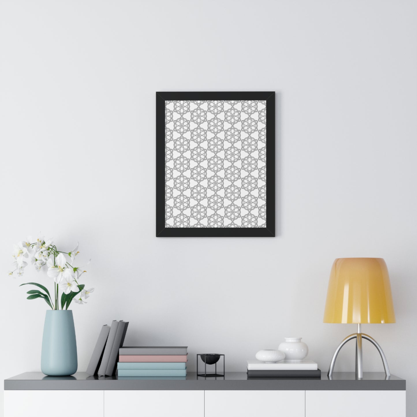Elegant Geometric Framed Vertical Poster, Home Decor Art, Wall Art, Bohemian Vibes, Modern Design, Gift for Art Lovers