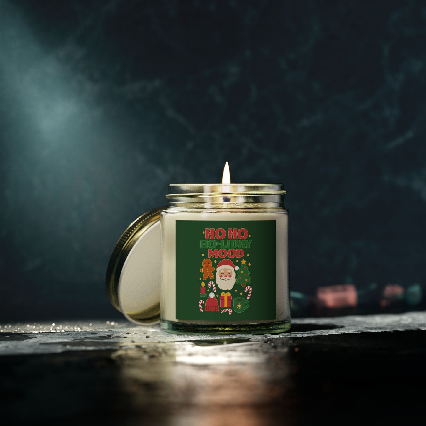 Ho Ho Ho-liday Mood Scented Candle, Coconut Apricot Wax, Relaxing Home Decor, Gift for Xmas Lovers, Cozy Atmosphere, Aromatherapy