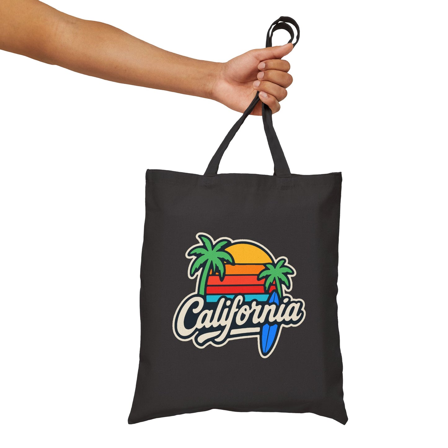California Sunset Tote Bag, Eco-Friendly Shopping Bag, Beach Bag, Summer Vibes Gift, Travel Tote, Reusable Canvas Bag