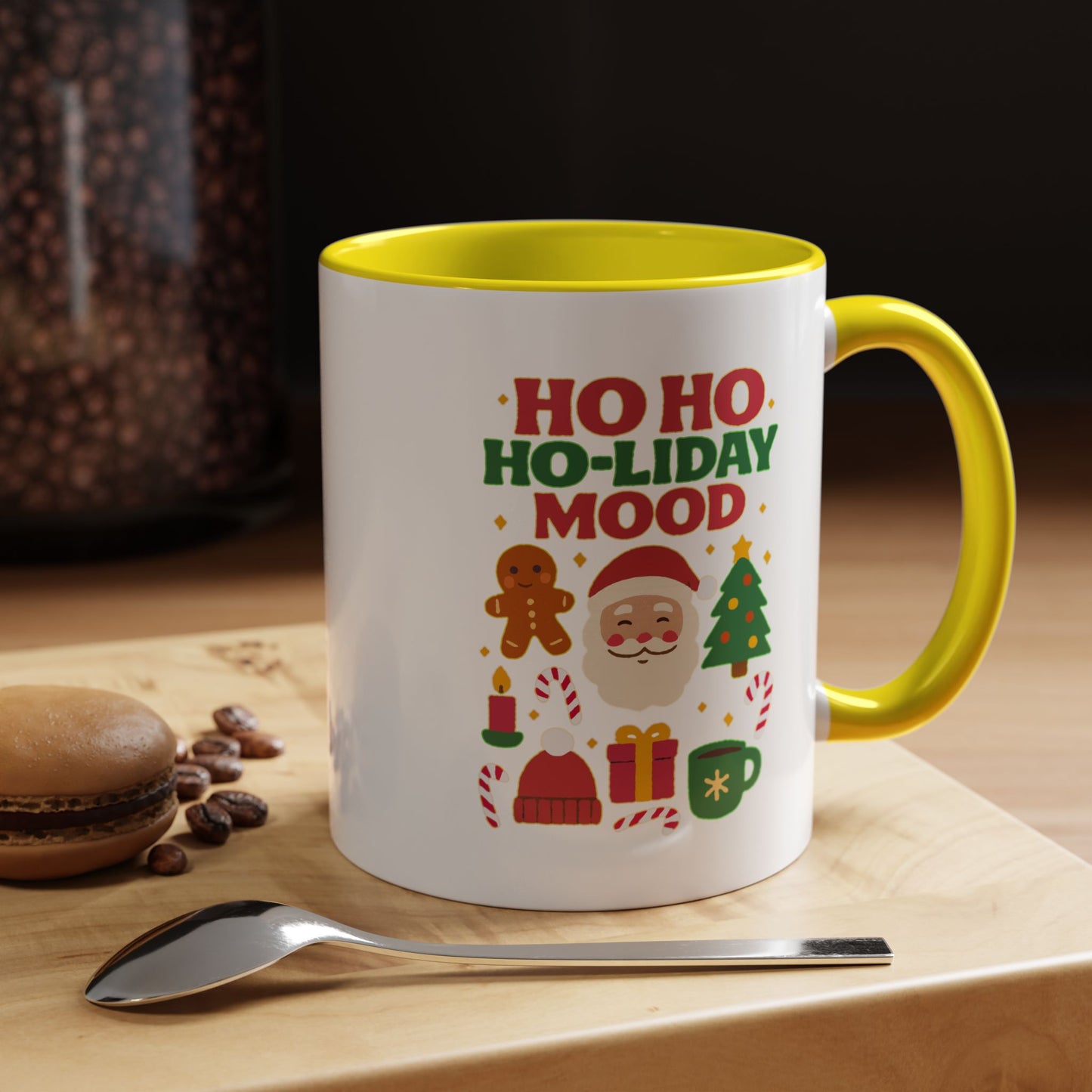 Festive Holiday Coffee Mug, Christmas Gift Mug, Fun Seasonal Drinkware, Ho Ho Ho-liday Mood, Cozy Hot Beverage Cup, Unique Gift Idea