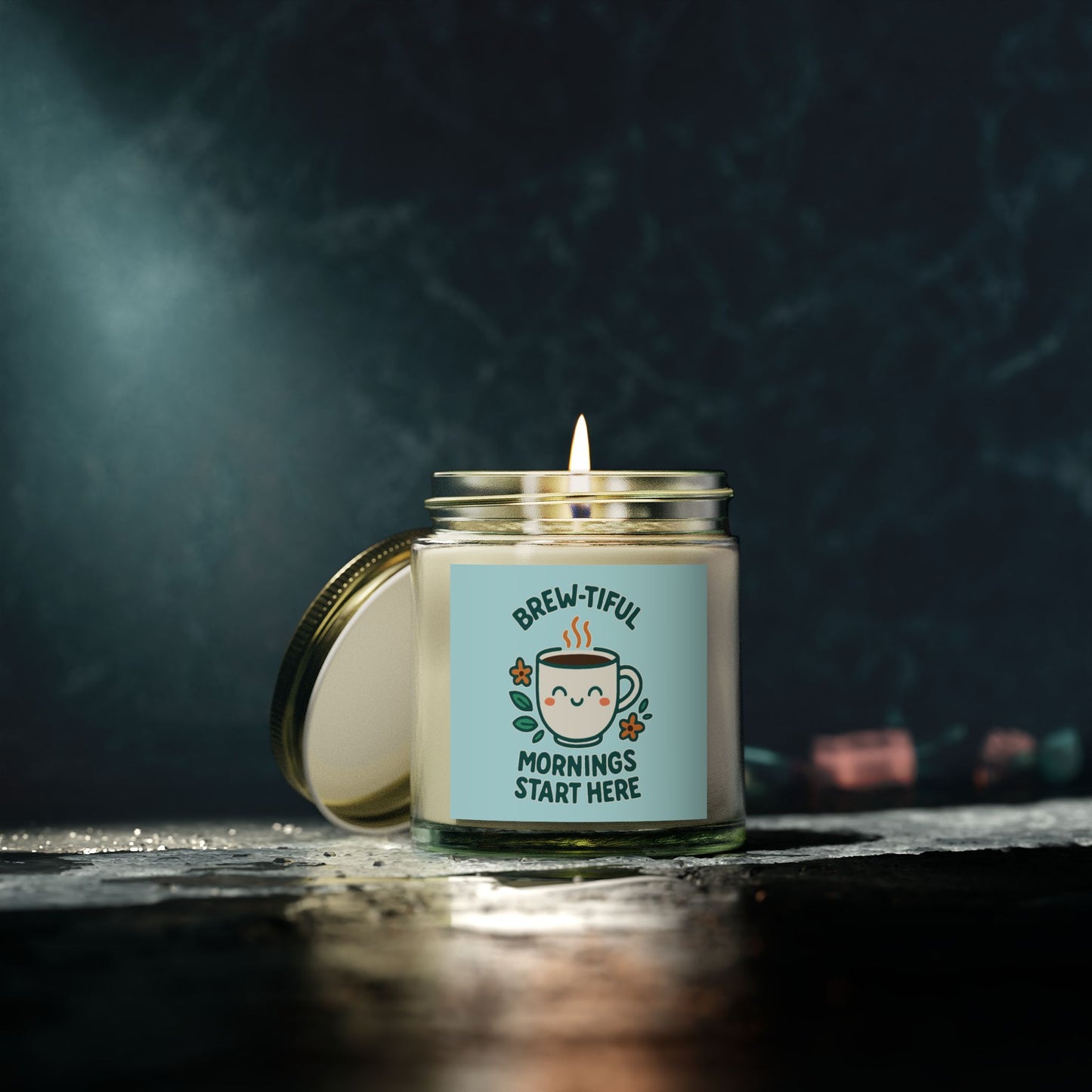 Brew-tiful Mornings Scented Candle, Coconut Apricot Wax, Relaxing Home Decor, Gift for Coffee Lovers, Cozy Atmosphere, Aromatherapy