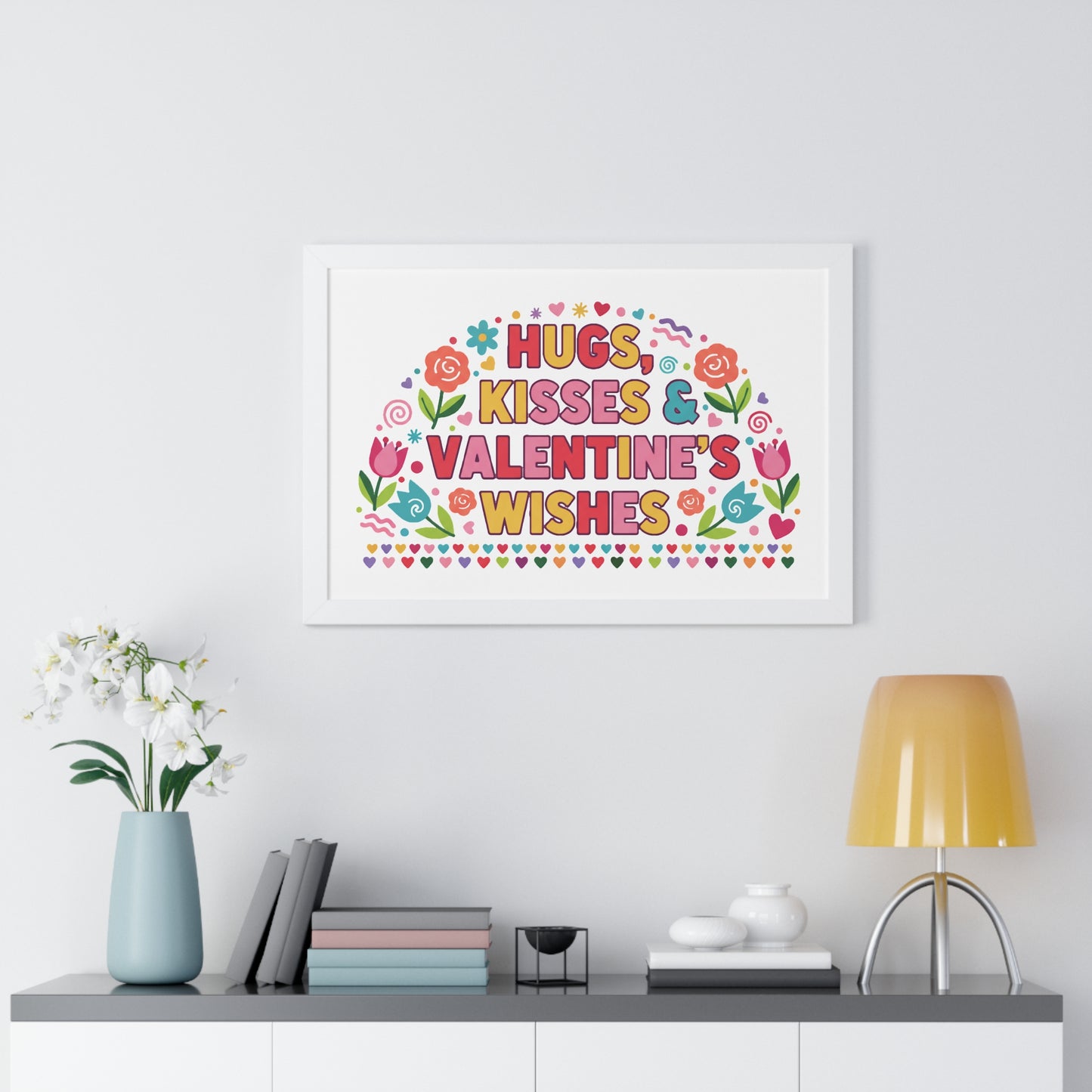 Hugs, Kisses & Valentine's Wishes - Framed Poster