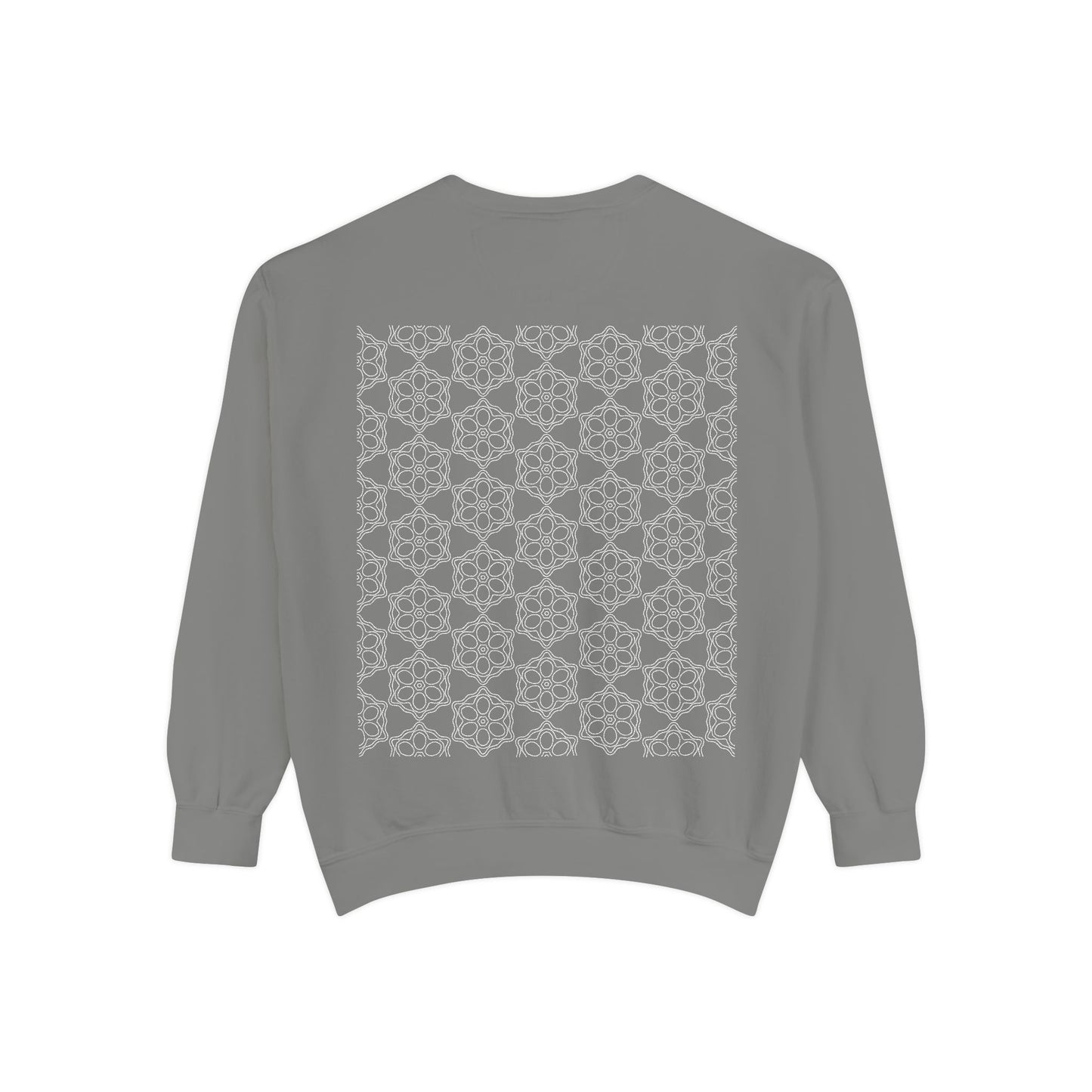 Garment-Dyed Sweatshirt with Elegant Floral Design, Cozy Unisex Sweater, Fashionable Casual Wear, Gift for Her, Perfect for Spring Style