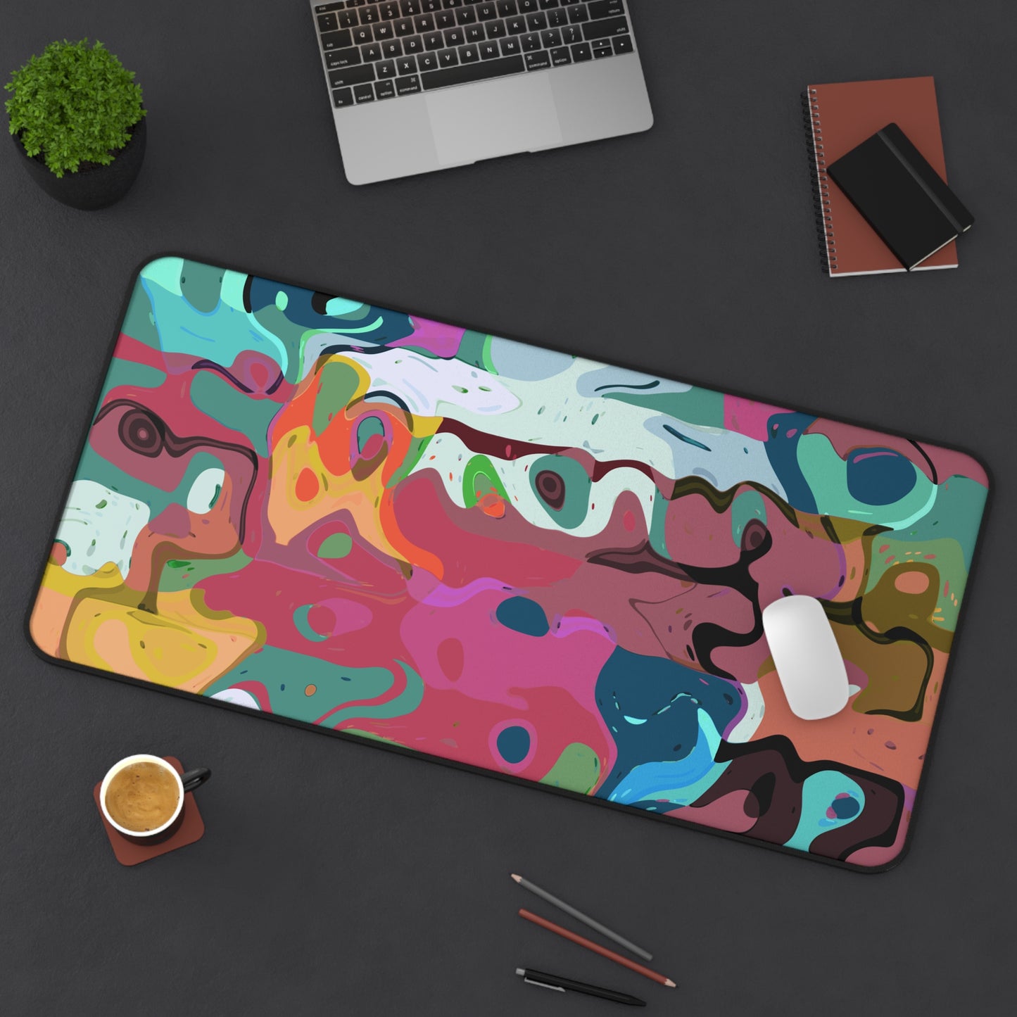 Colorful Abstract Marble - Desk Mat