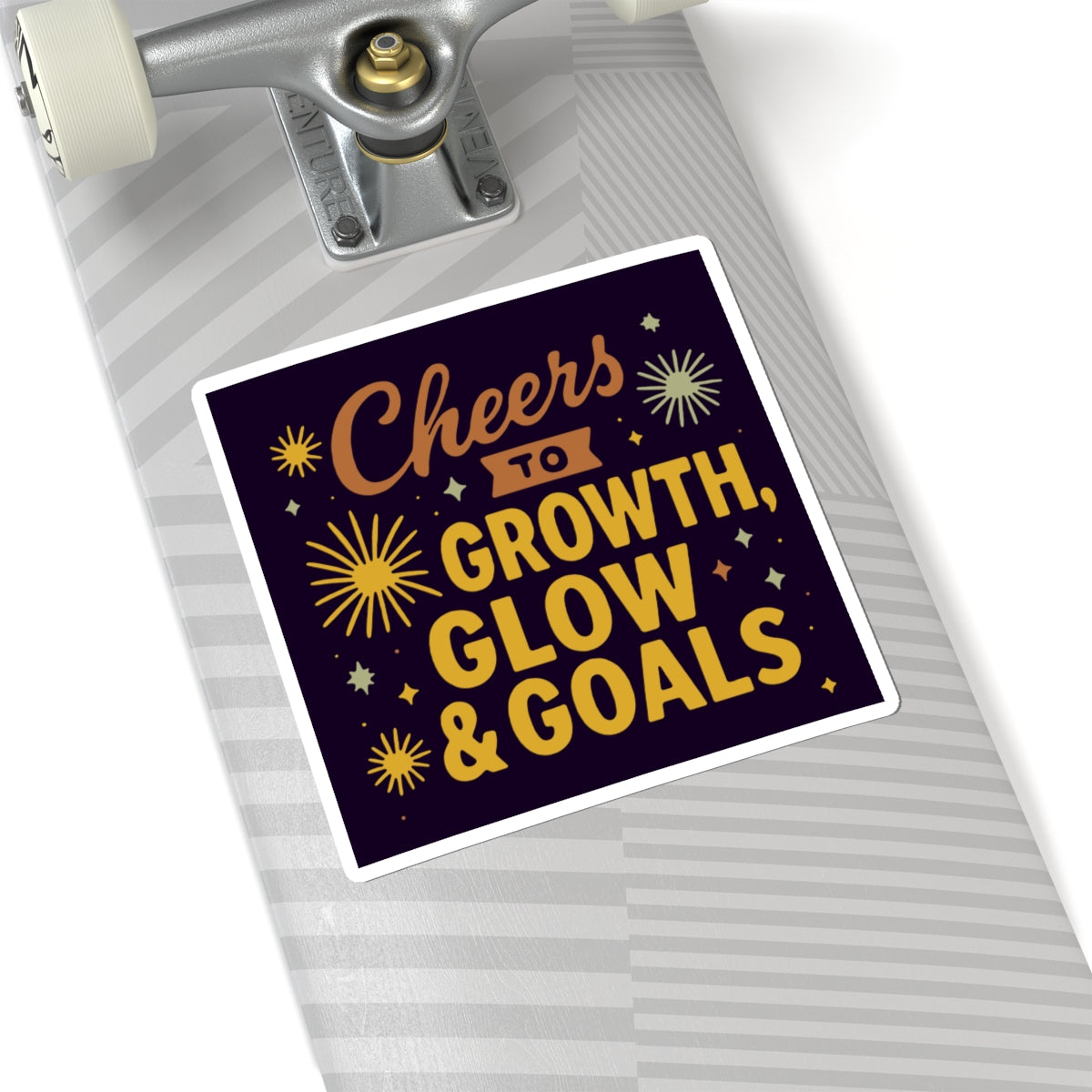 Cheers to Growth, Glow & Goals Stickers, Motivational Decor for Journals, Laptops, Water Bottles, New Year, Celebrations, Gift Ideas
