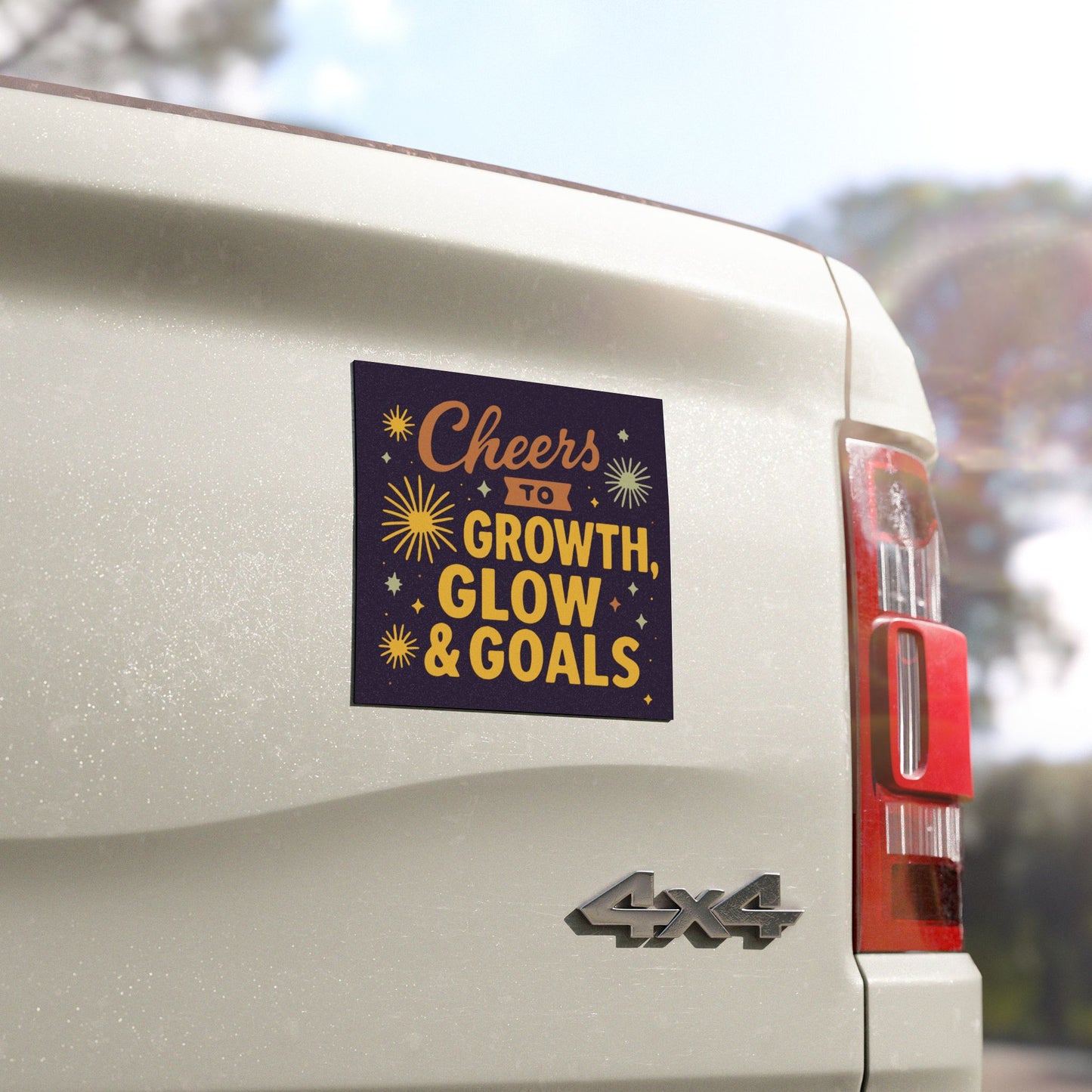 Motivational Car Magnets, Inspirational Decor, Cheers to Growth Glow Goals, Unique Gifts for Drivers, Car Accessories, Positive Vibes