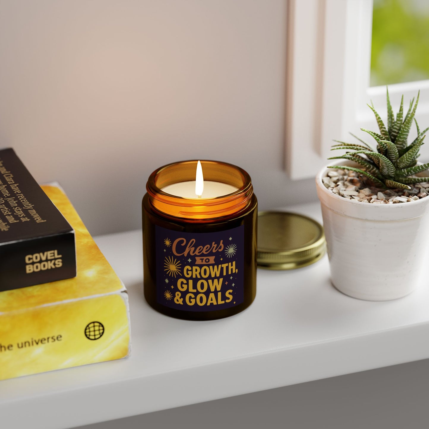 Inspirational Scented Candle, Cheers to Growth, Glow & Goals, Motivational Gift, Home Decor, New Year Vibes Candle, Relaxation