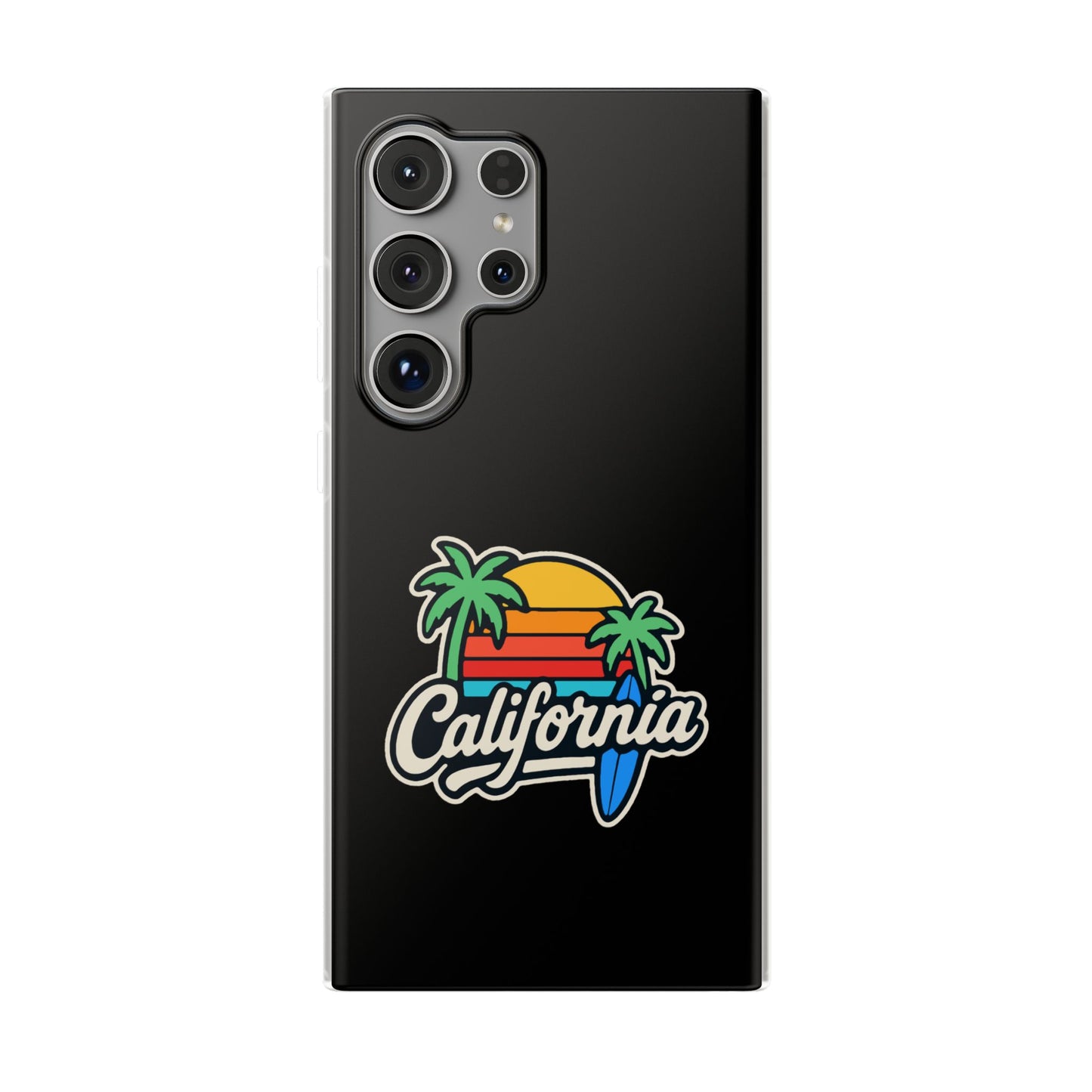 California Sunset Flexi Case, Tropical Phone Cover, Summer Vibe Accessory, Surfer Gift, Personalized Mobile Case
