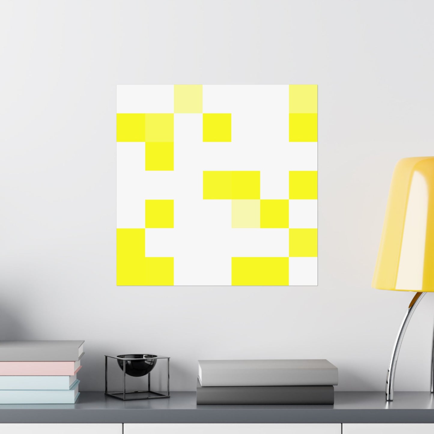 Yellow Pixel Grid - Poster