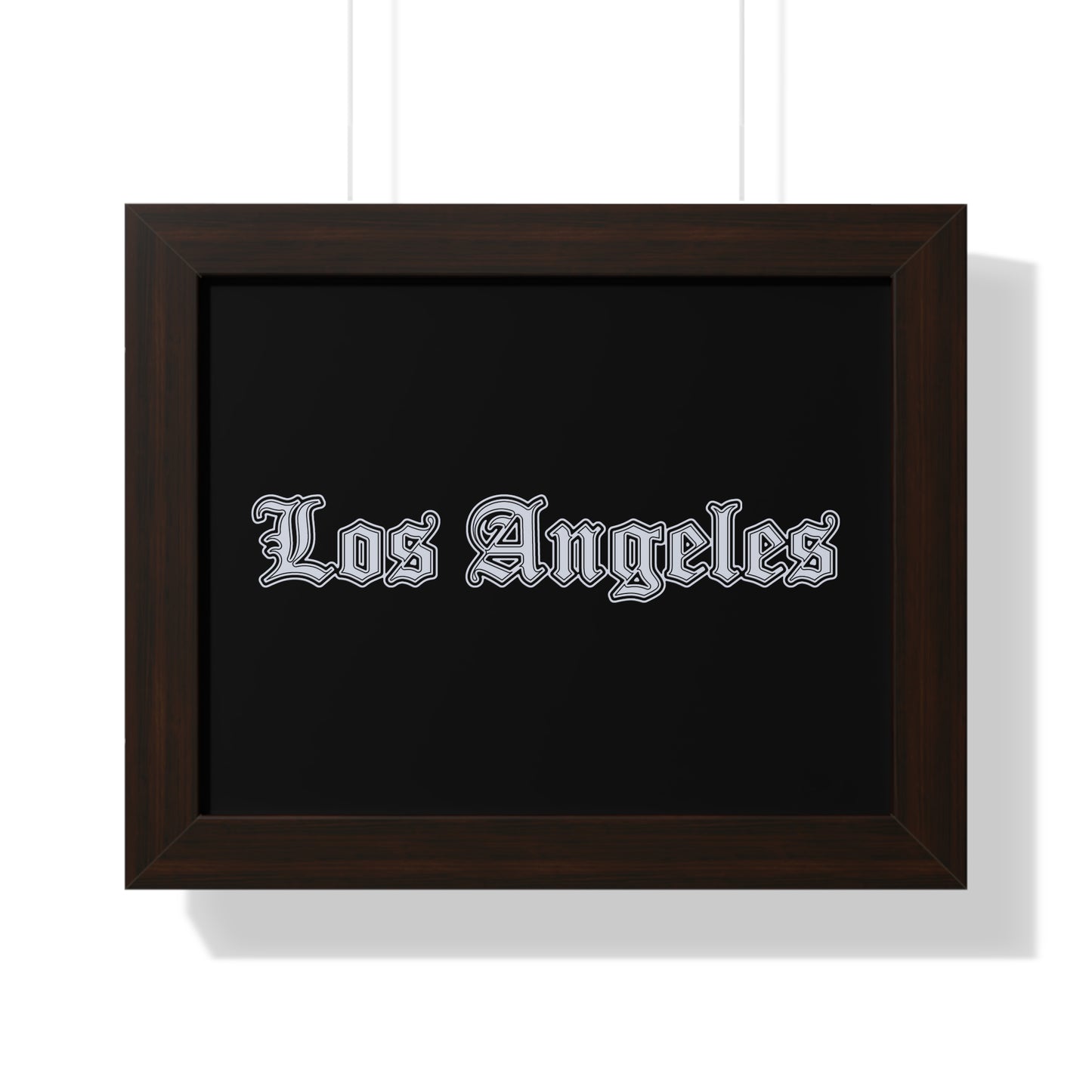 Los Angeles Framed Horizontal Poster, Wall Art, Home Decor, Gift for LA Lovers, Modern Wall Art, Interior Decoration - Silver Edition