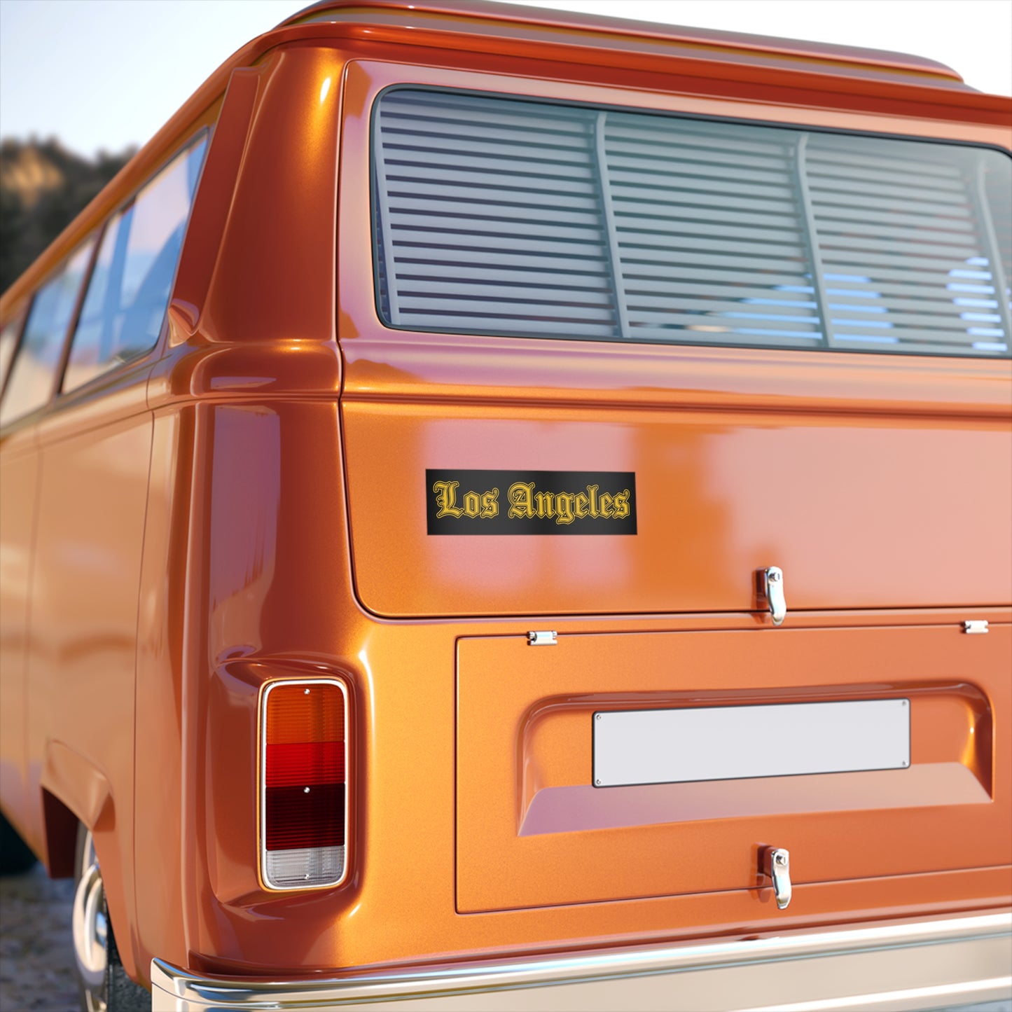 Los Angeles Bumper Sticker | Vintage Style Car Decal for Travel Lovers - Golden Edition