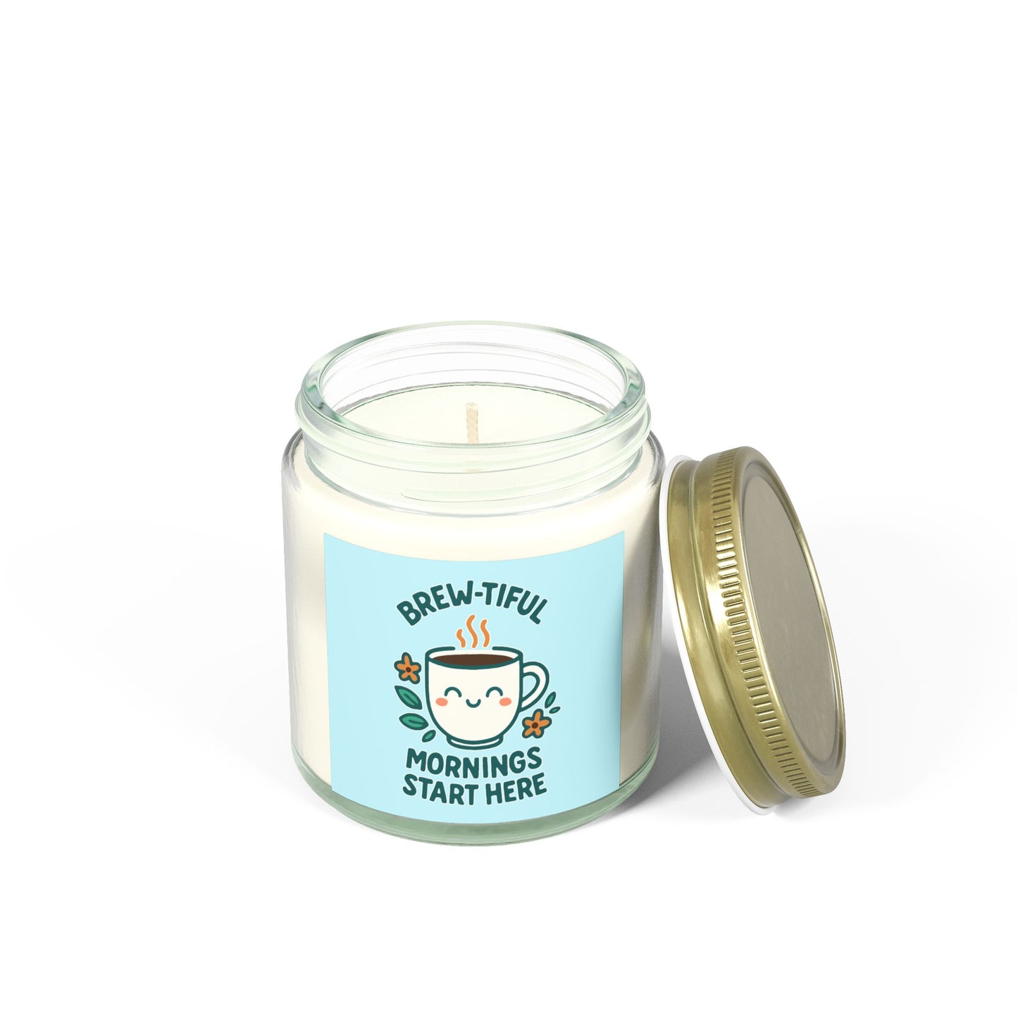 Brew-tiful Mornings Scented Candle, Coconut Apricot Wax, Relaxing Home Decor, Gift for Coffee Lovers, Cozy Atmosphere, Aromatherapy