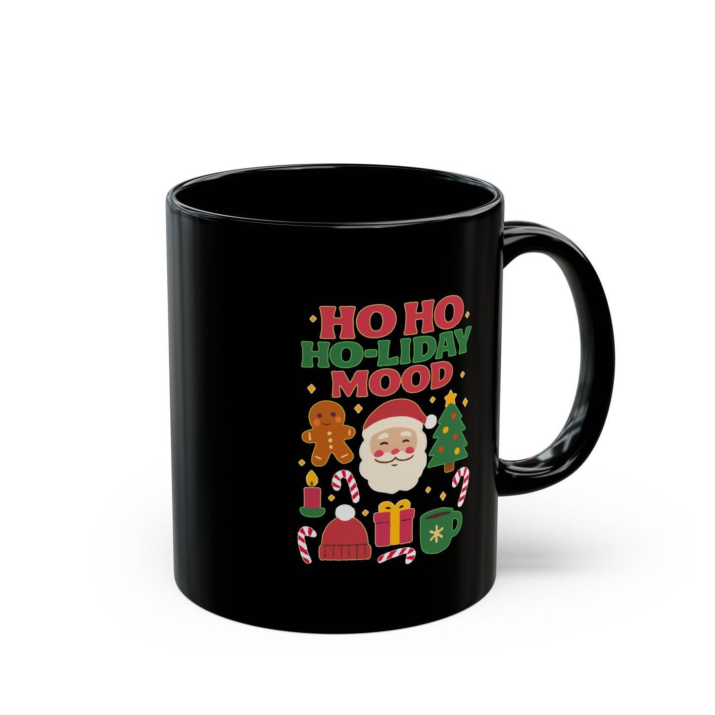 Festive Holiday Mug, 'Ho Ho Ho-liday Mood' Coffee Cup for Christmas, Gift for Him/Her, Cheerful Coffee Mug, Cute Holiday Decor