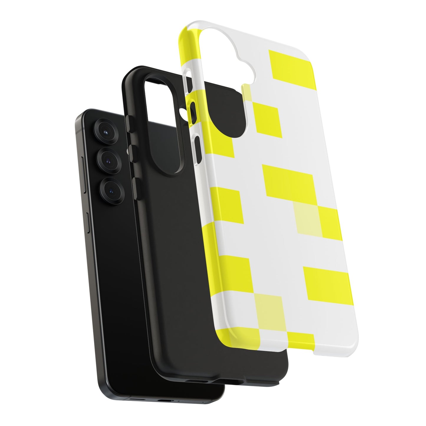 Yellow Pixel Grid - Phone Case