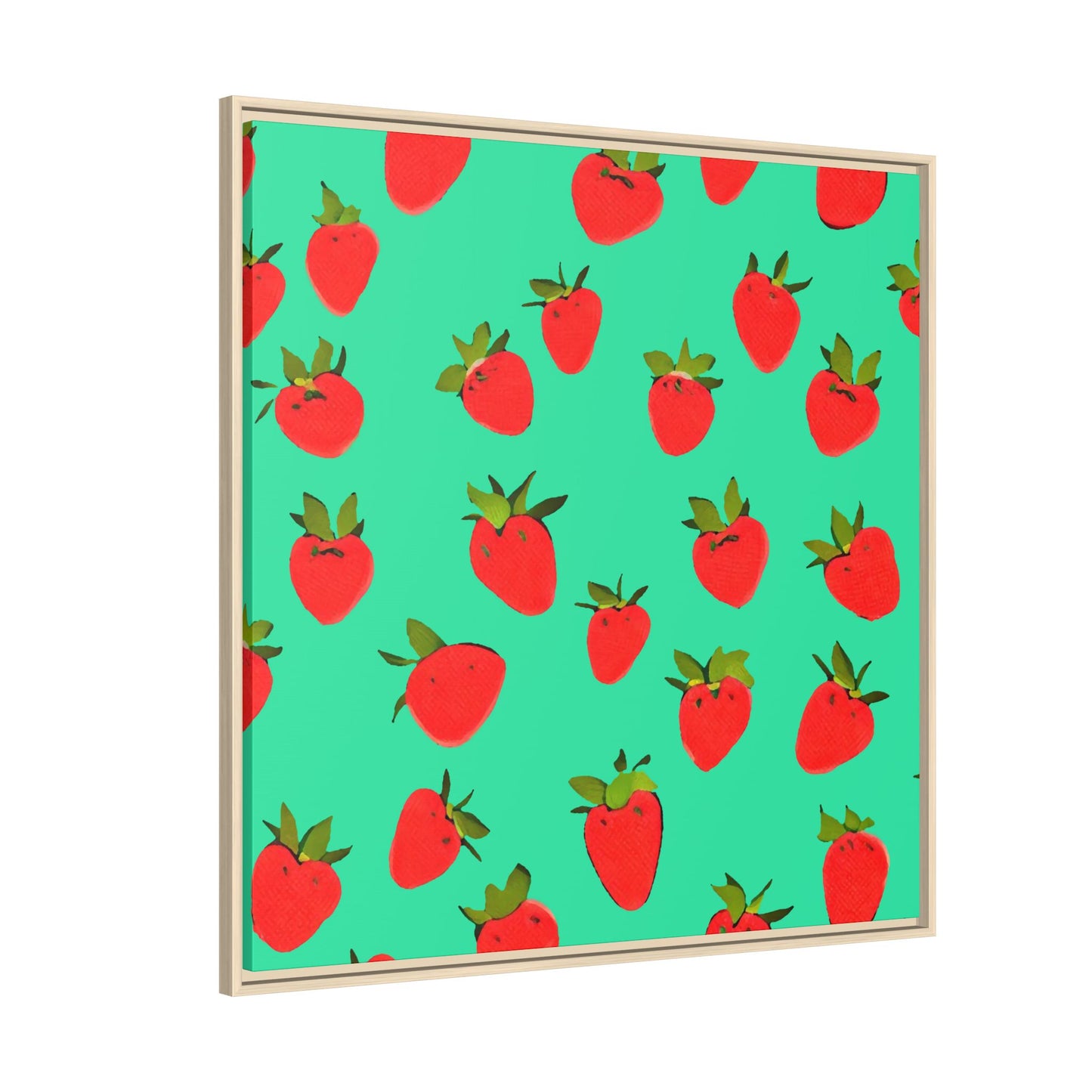 Strawberry Pattern - Framed Canvas