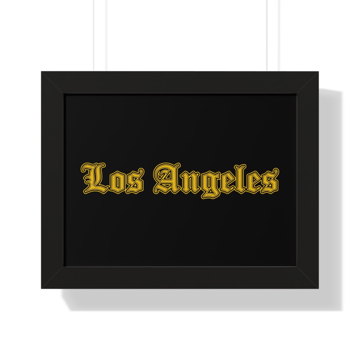 Los Angeles Framed Poster, Urban Wall Art for Home Decor, Cityscape Gift, Interior Design Accent, Modern Typography Decor - Golden Edition