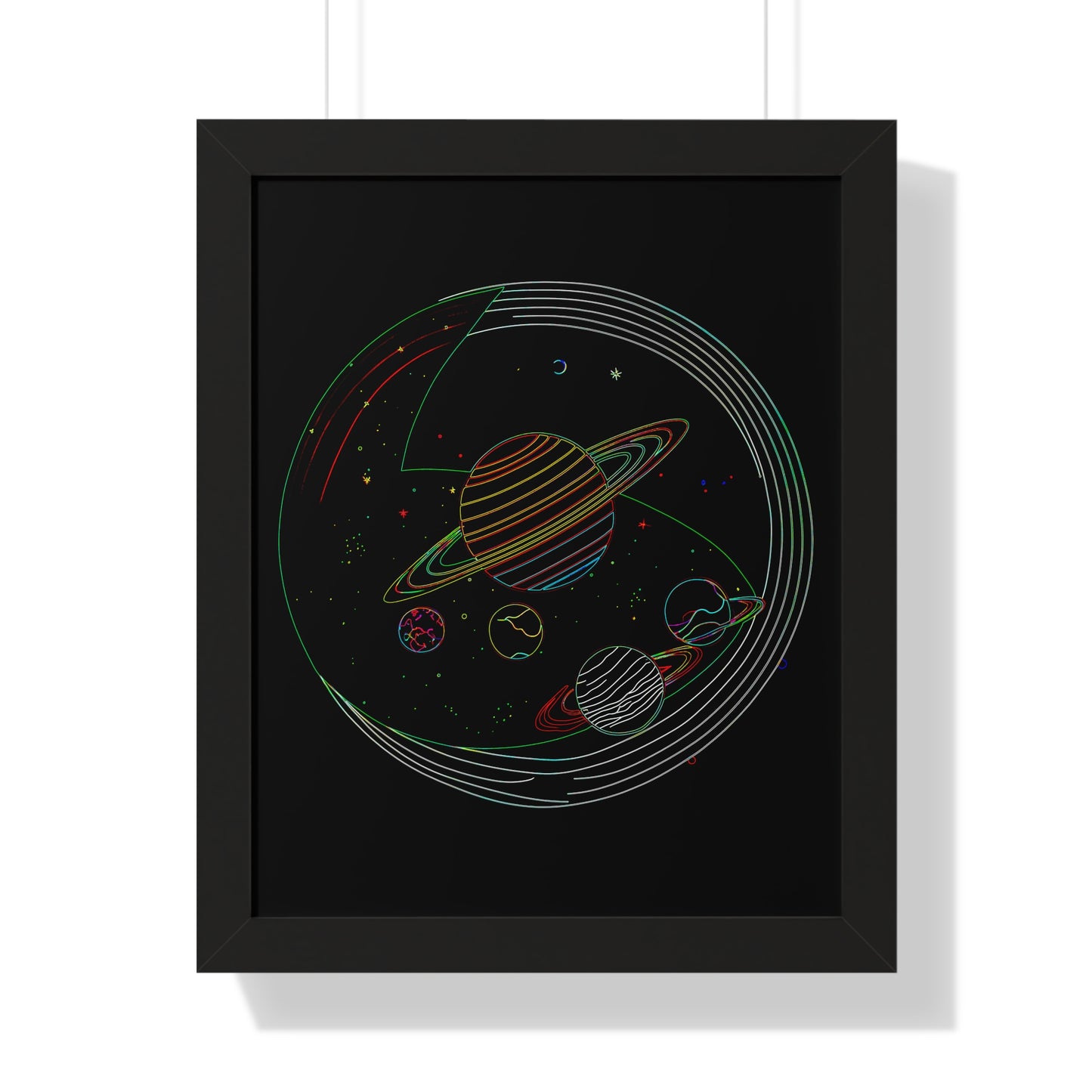 Cosmic Planetary Framed Vertical Poster, Space Art Decor, Astronomy Gift, Home Wall Art, Celestial Decoration, Galaxy Print