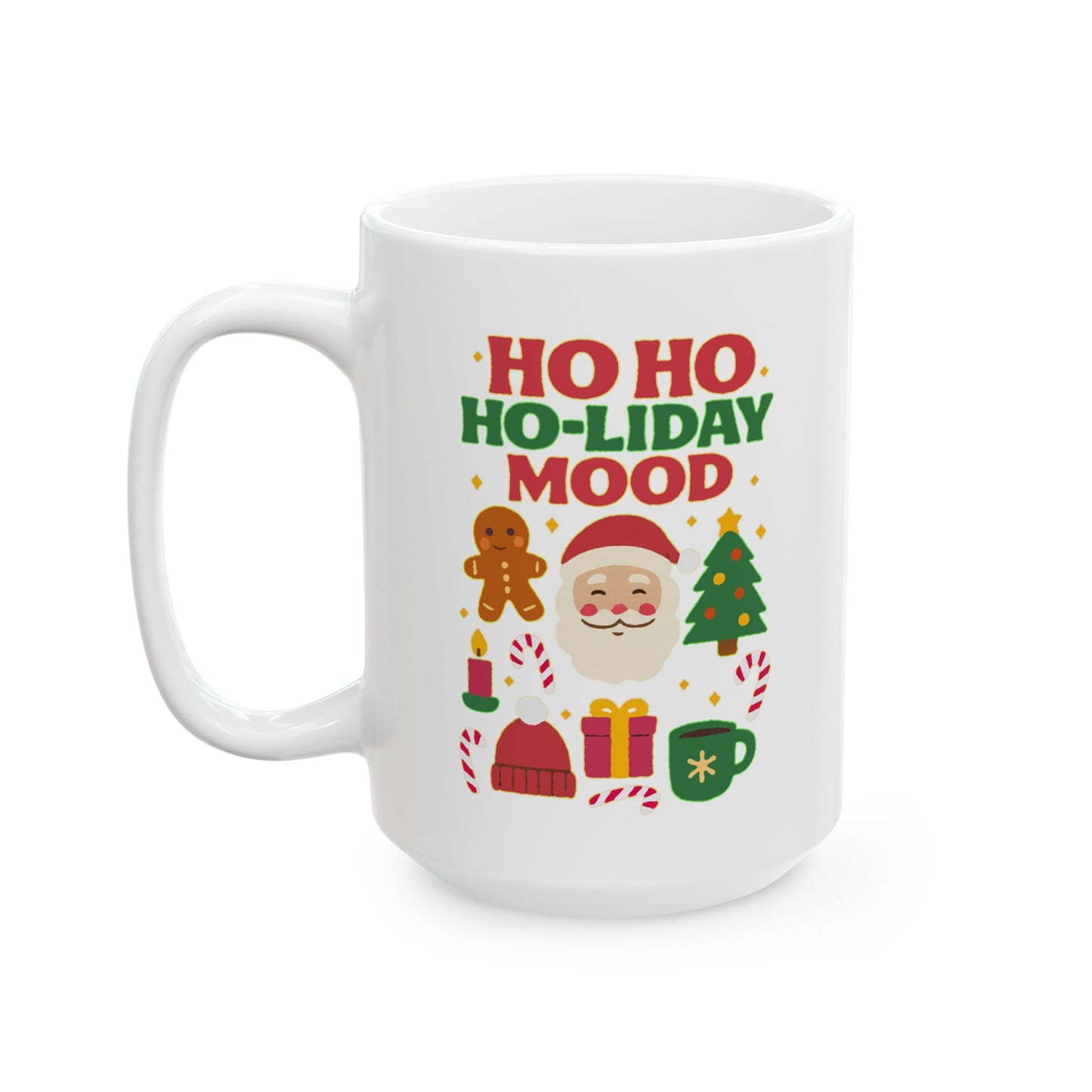 Festive Holiday Ceramic Mug, Christmas Coffee Cup, Holiday Gift Mug, Cute Gingerbread Design, Cozy Winter Drinkware