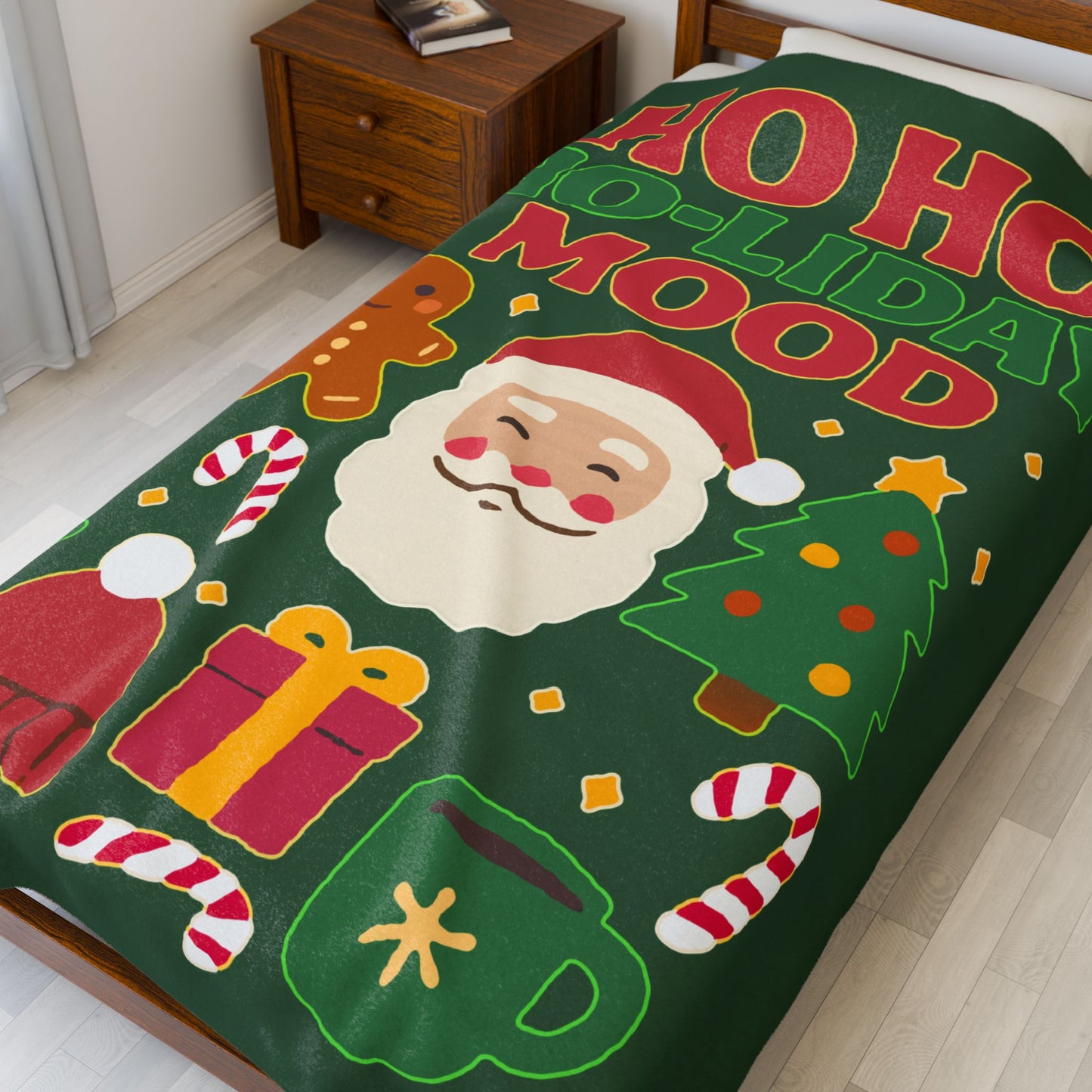 Festive Velveteen Plush Blanket, Cozy Winter Decor, Holiday Vibes, Christmas Gift, Snuggle Blanket