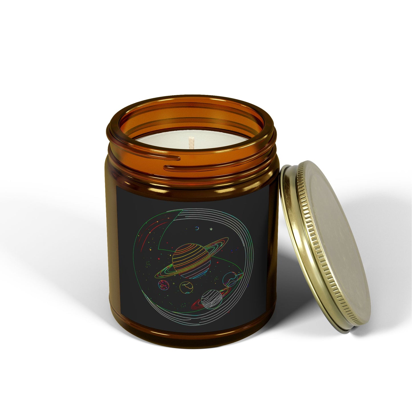 Galactic Scented Candles, Cosmic Coconut Apricot Wax, Space Candle Gift, Planets Decor, Aromatherapy Candle