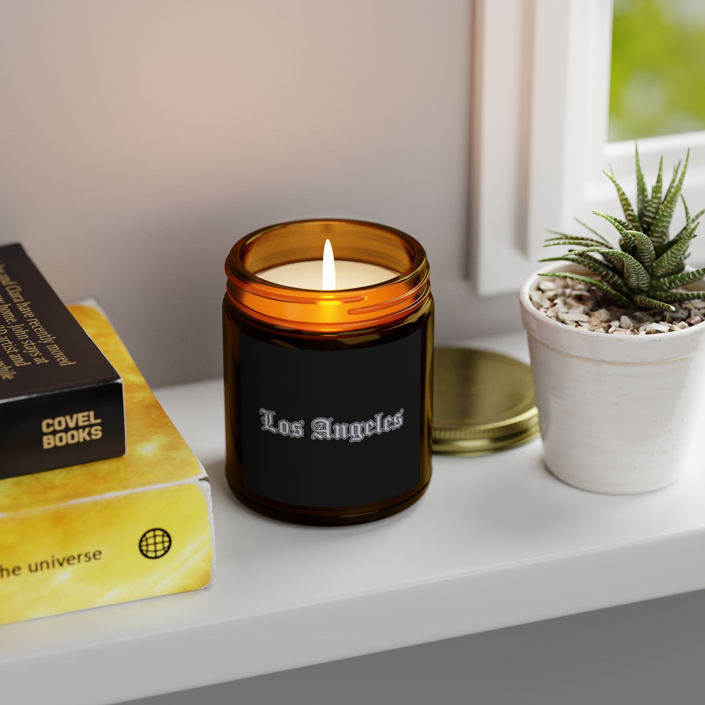 Los Angeles Scented Candles - Coconut Apricot Wax, Relaxing Home Decor, Gifts for Her, Aromatherapy, Birthday Present, Candle Lover - Silver Edition