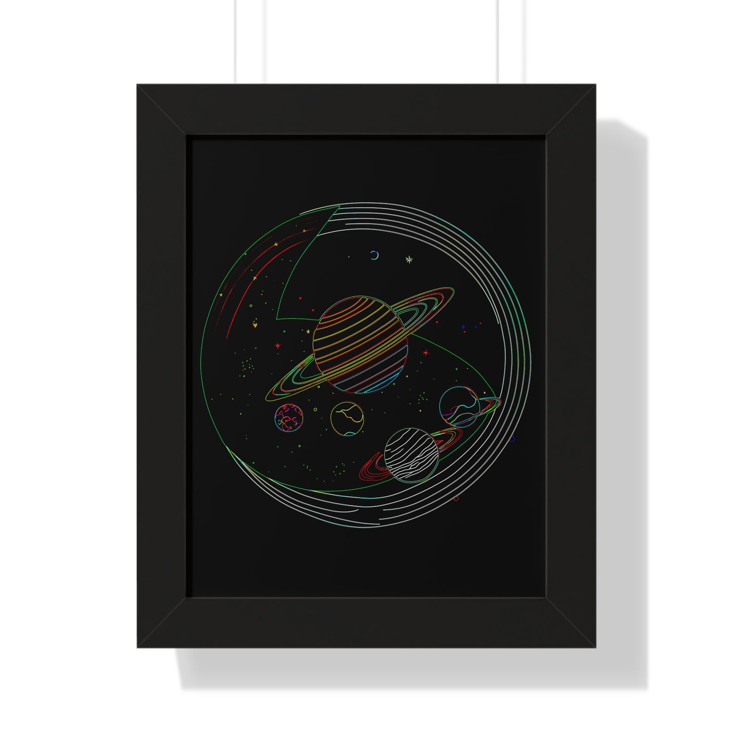 Cosmic Planetary Framed Vertical Poster, Space Art Decor, Astronomy Gift, Home Wall Art, Celestial Decoration, Galaxy Print