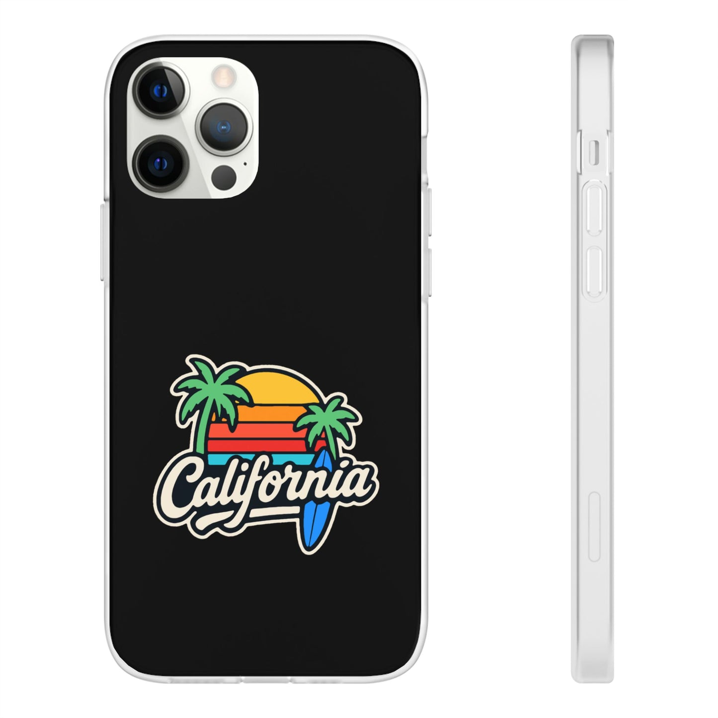 California Sunset Flexi Case, Tropical Phone Cover, Summer Vibe Accessory, Surfer Gift, Personalized Mobile Case