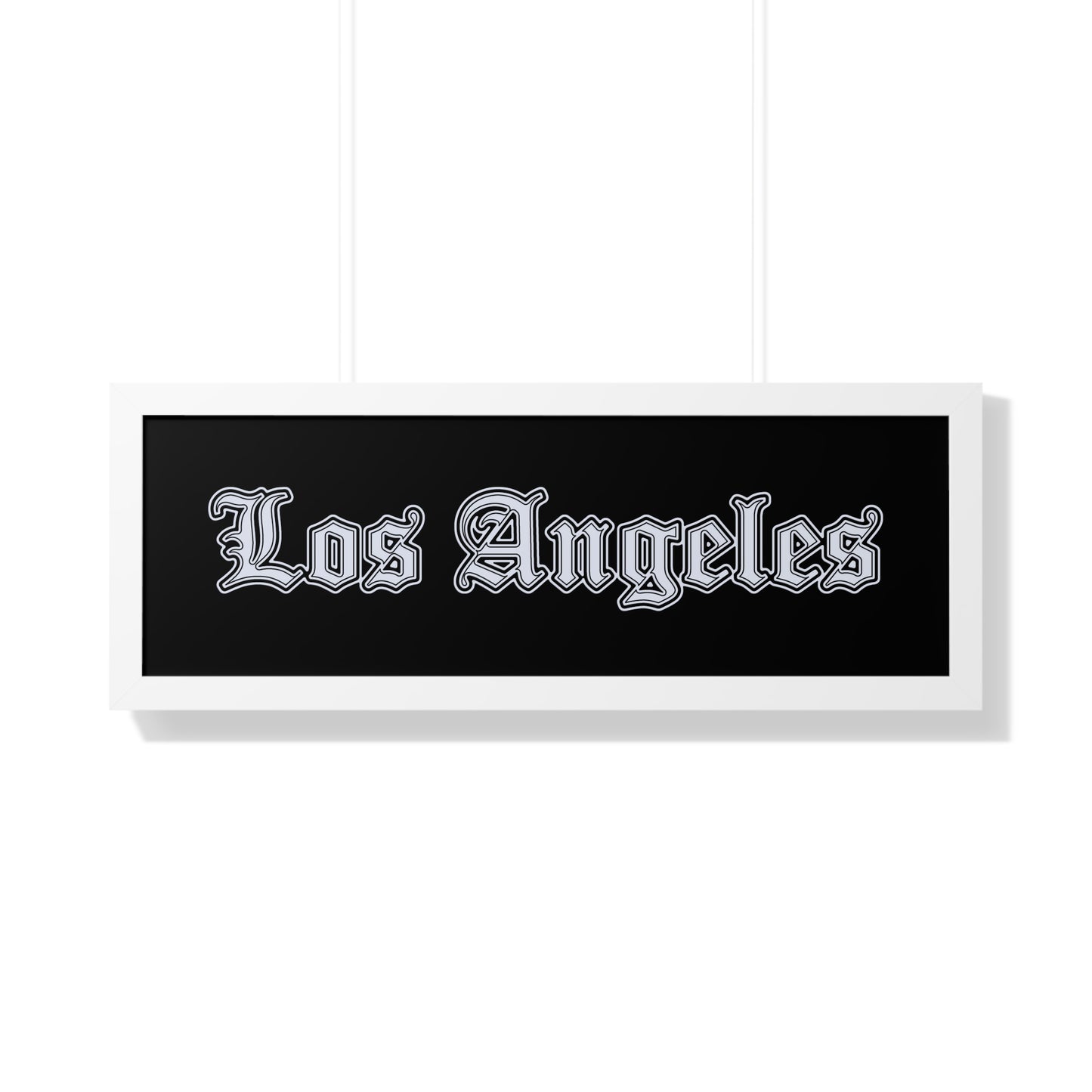 Los Angeles Framed Horizontal Poster, Wall Art, Home Decor, Gift for LA Lovers, Modern Wall Art, Interior Decoration - Silver Edition
