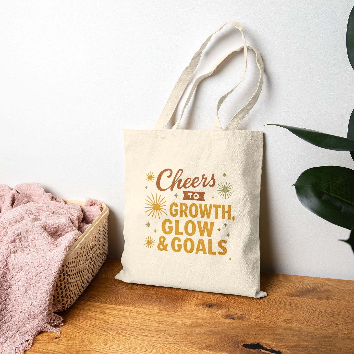 Cheers to Growth, Glow & Goals - Tote Bag