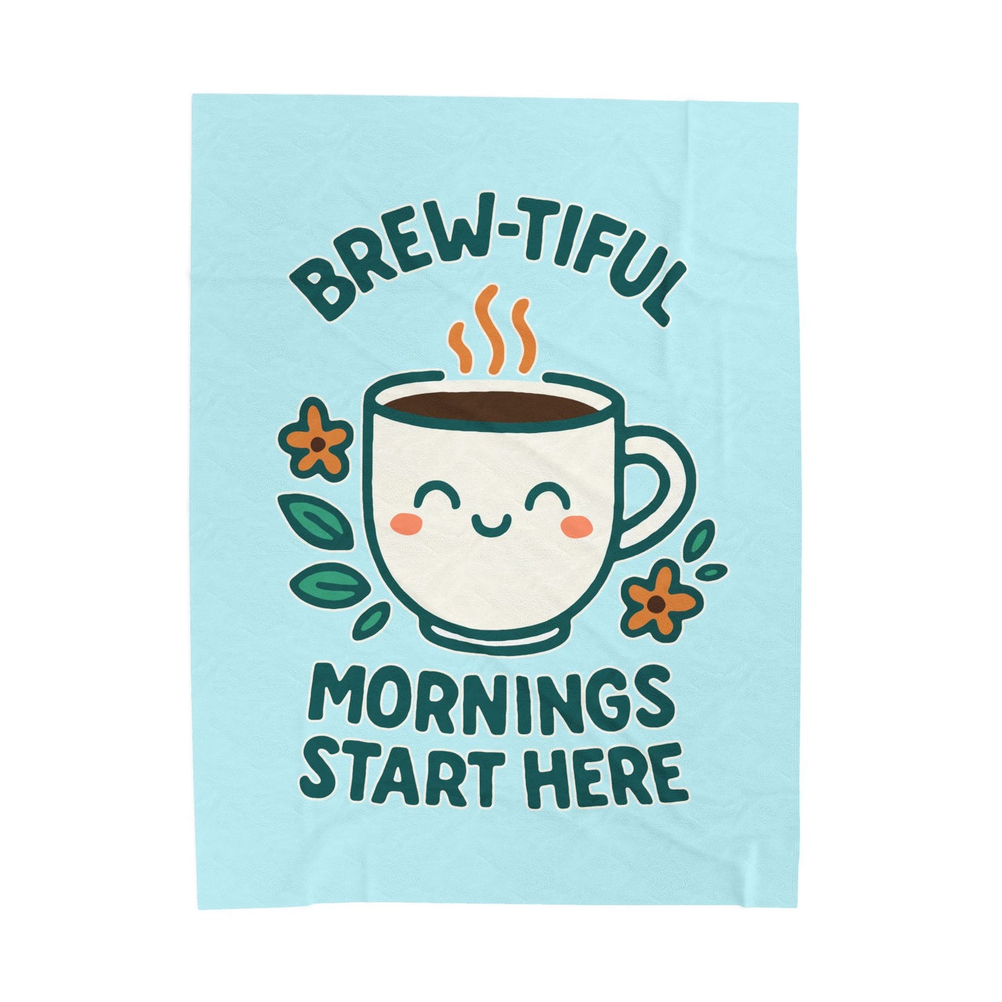 Brew-tiful Mornings Plush Blanket, Cozy Throw for Coffee Lovers, Soft Blanket for Relaxation, Perfect Gift for Birthdays