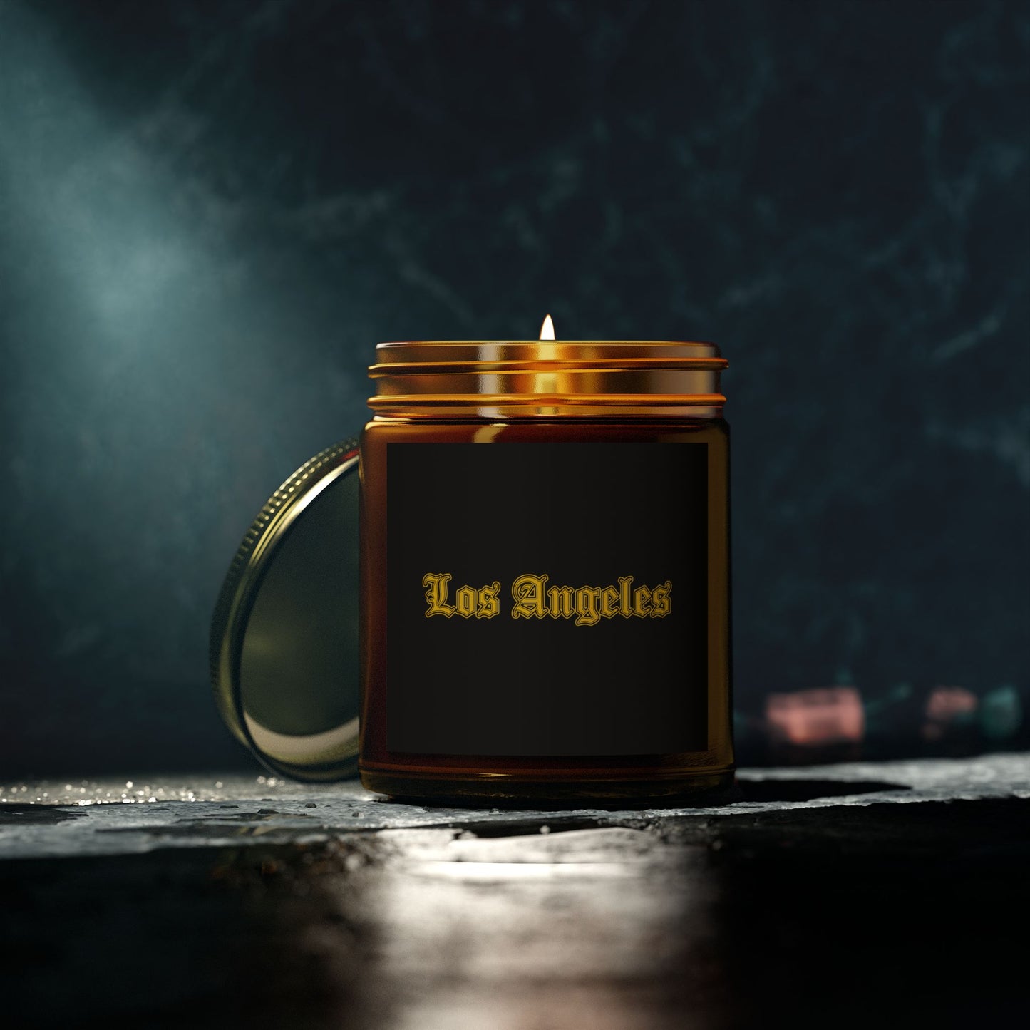 Los Angeles Scented Candles, Coconut Apricot Wax, Relaxing Home Decor, Gift for Birthdays, Housewarming, Any Occasion - Golden Edition