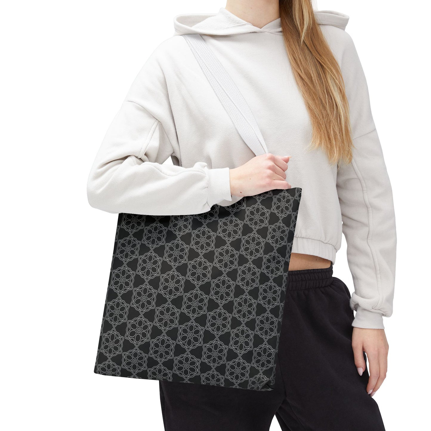 Chic Monochrome Tote Bag, Stylish Shopping, Travel, Everyday Use, Gift, Minimalist Decor