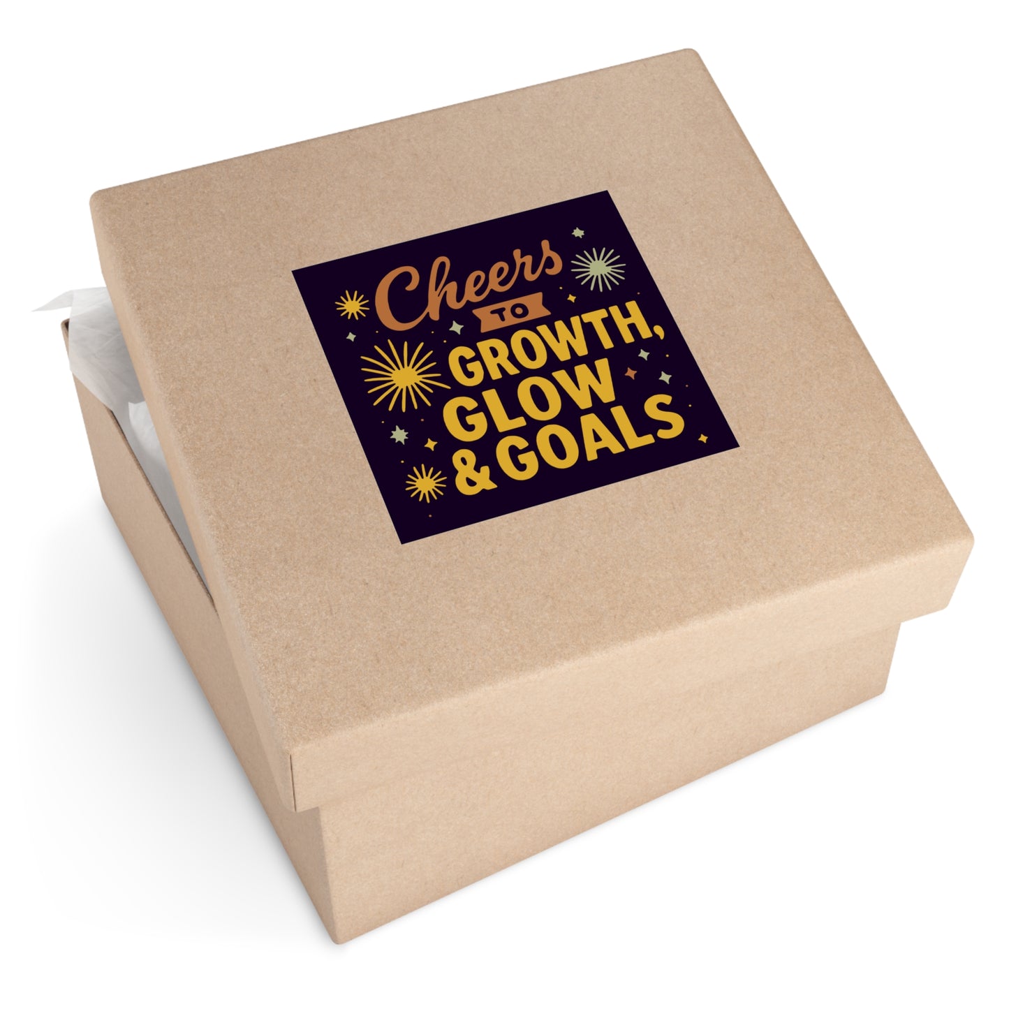 Cheers to Growth, Glow & Goals - Sticker